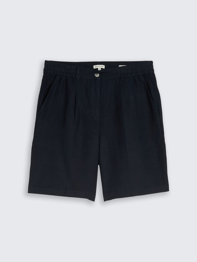 Loose Fit Bermuda Shorts mit Leinenanteil von Women, sky captain blue