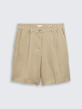 Bermudashort met losse pasvorm en linnen - Silver Olive - Product vooraanzicht