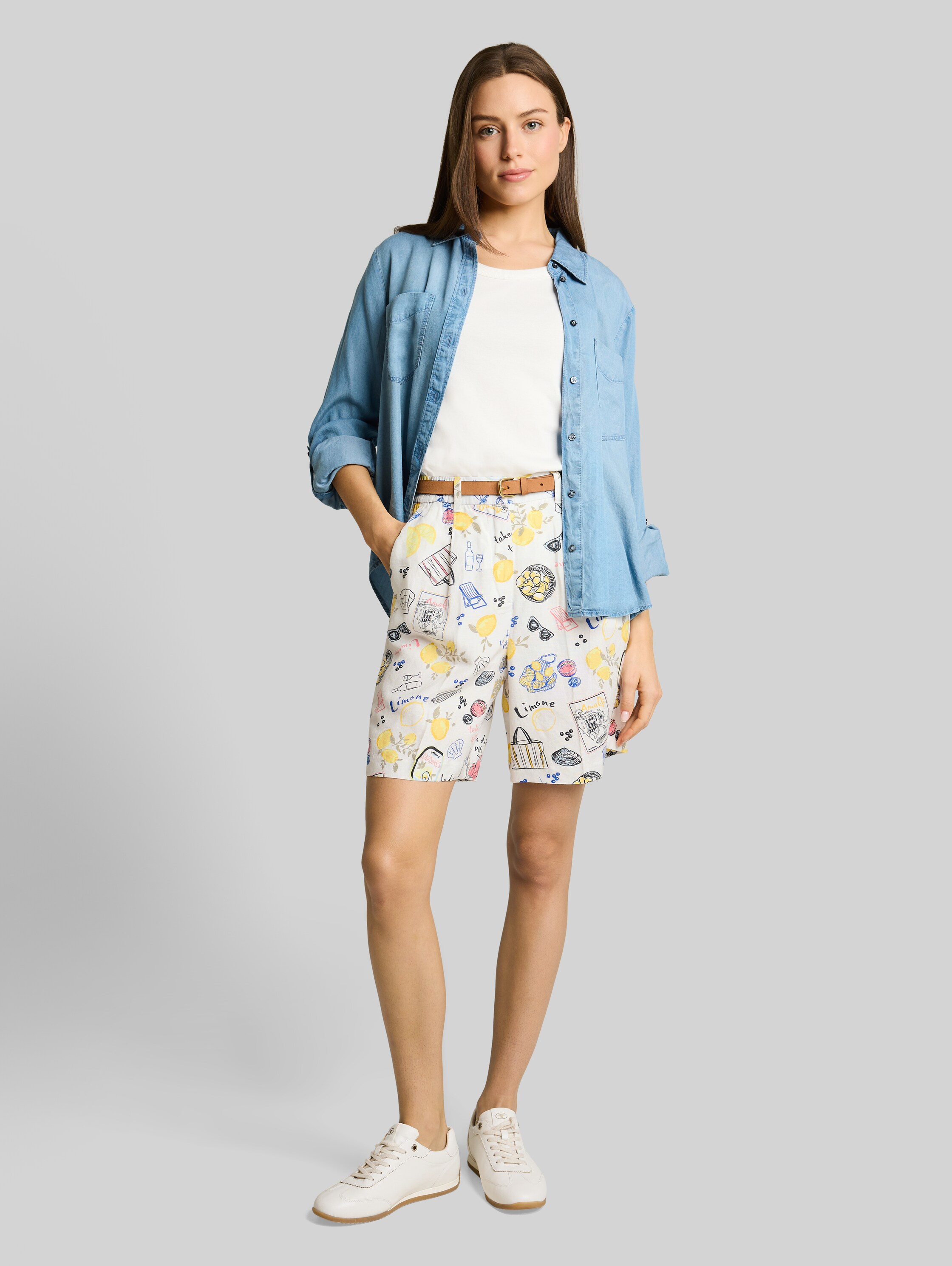 Loose Fit бермуди от смесен лен Bermuda