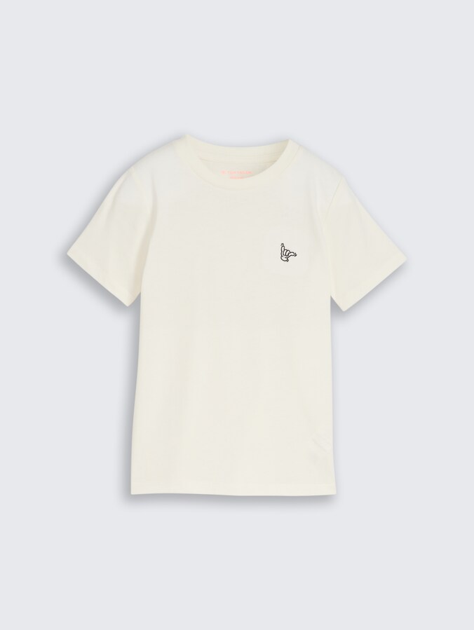 Basic T-shirt by Mini Boys, Wool White