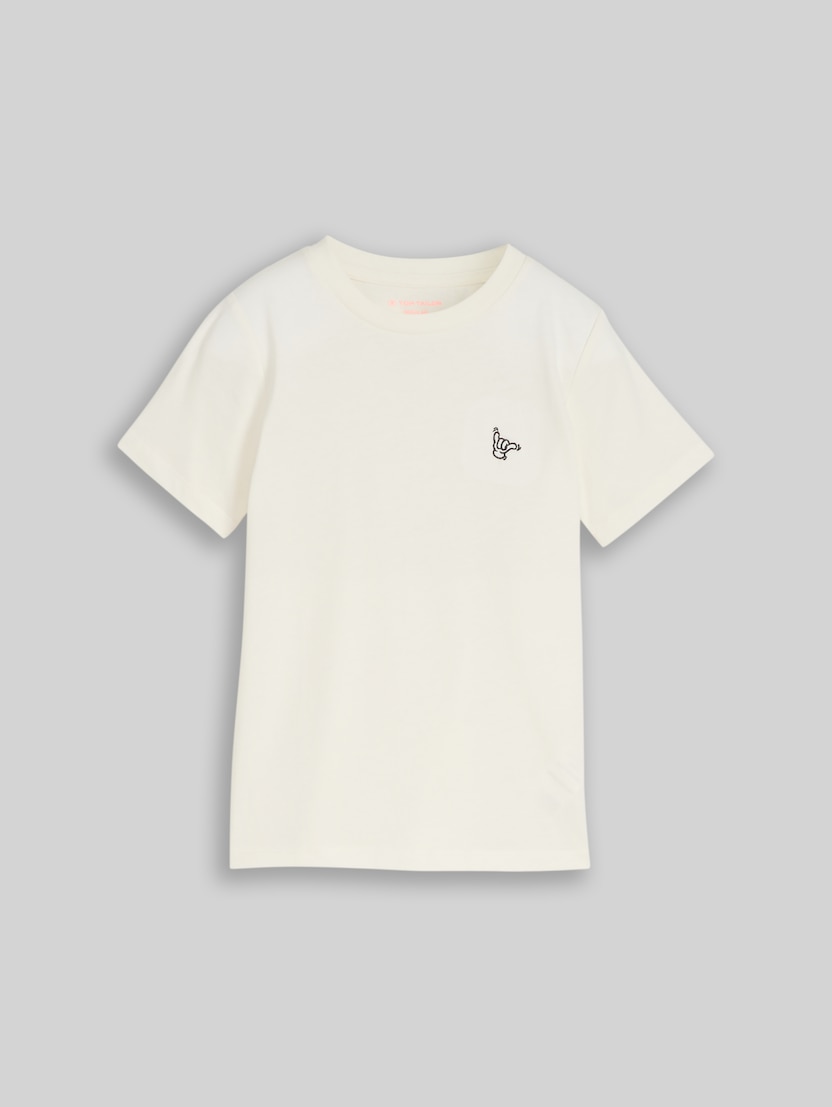 Basic T-Shirt von Mini Boys, Wool White
