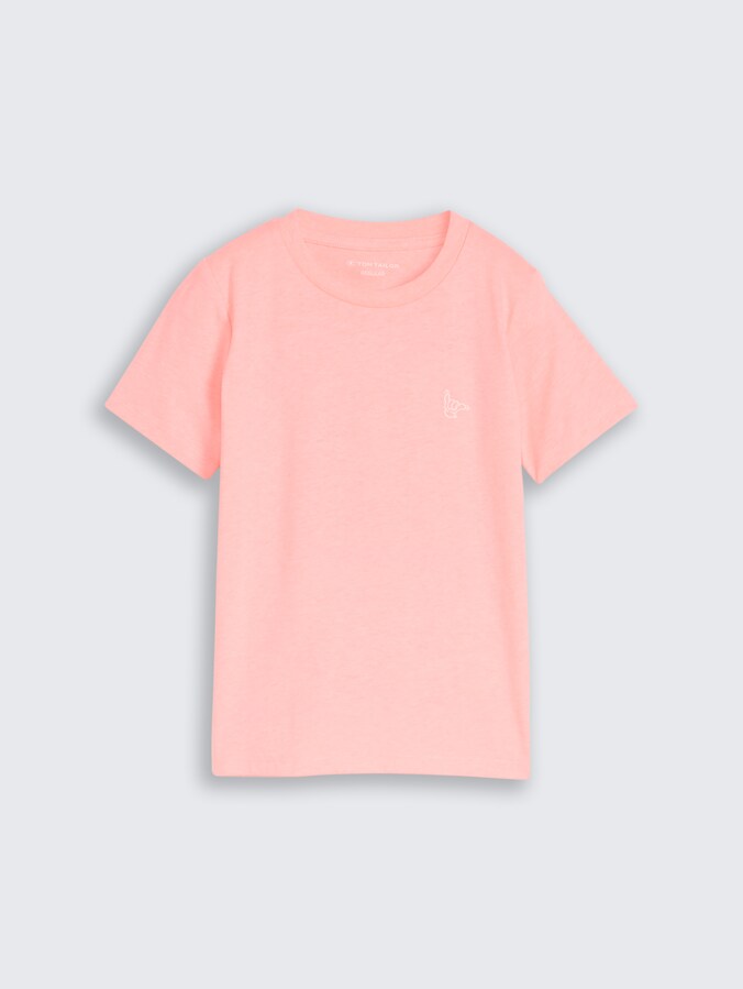 Basic T-shirt by Mini Boys, soft neon pink