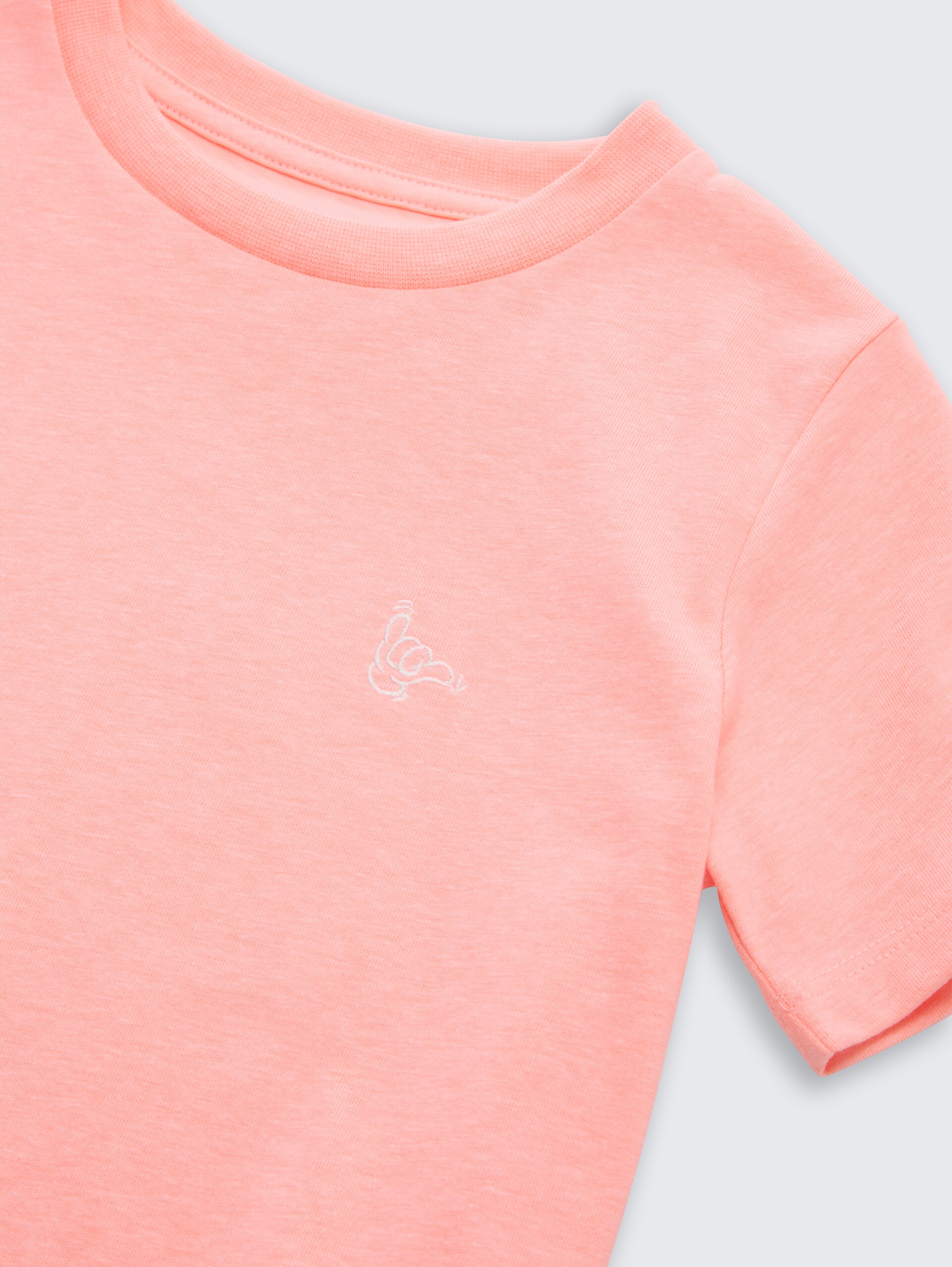 Basic T-Shirt - soft neon pink - Detail-Model-Ansicht