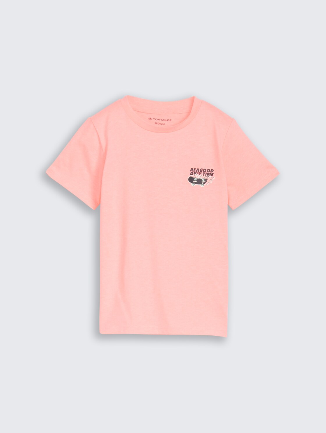 T-Shirt mit Foto-Print - soft neon pink - Vorder-Produkt-Ansicht