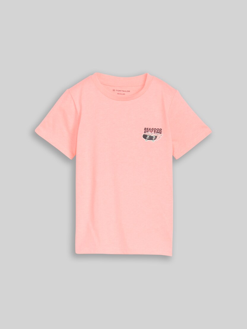T-Shirt mit Print von Mini Boys, soft neon pink
