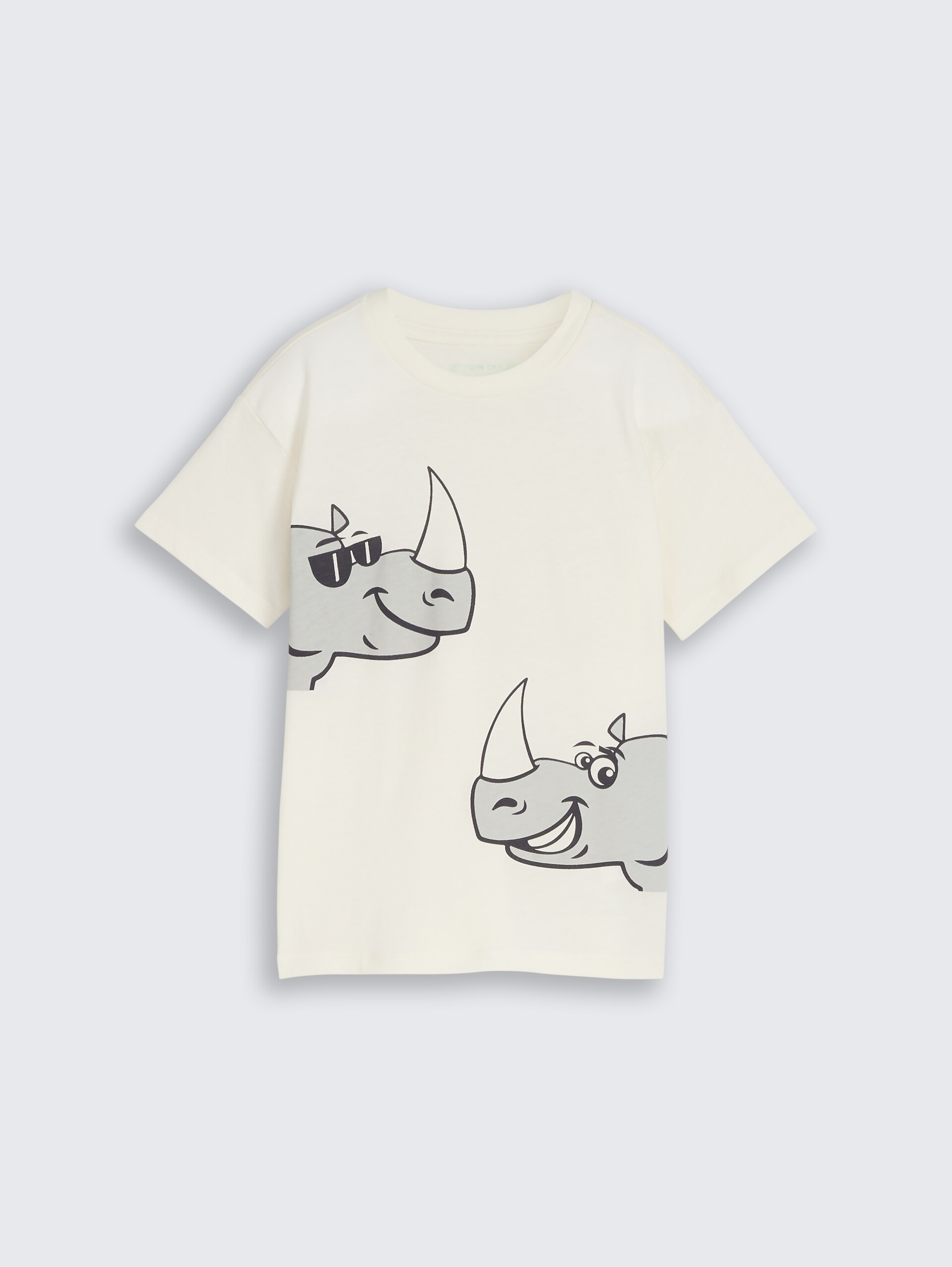 Oversized T-shirt with back print - Wool White - Front product view