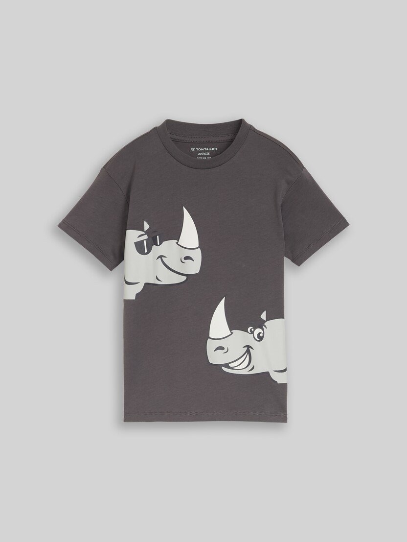 Oversize T-Shirt mit Print von Mini Boys, dark urban grey
