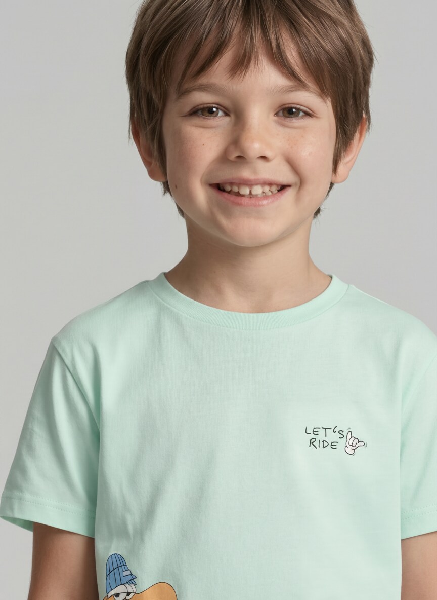 Oversize T-Shirt mit Rückenprint - light bay green