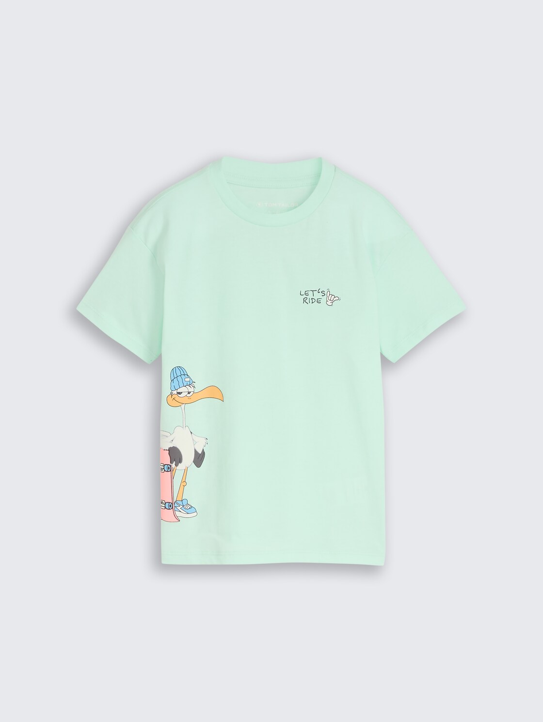 Oversize T-Shirt mit Rückenprint - light bay green - Vorder-Produkt-Ansicht