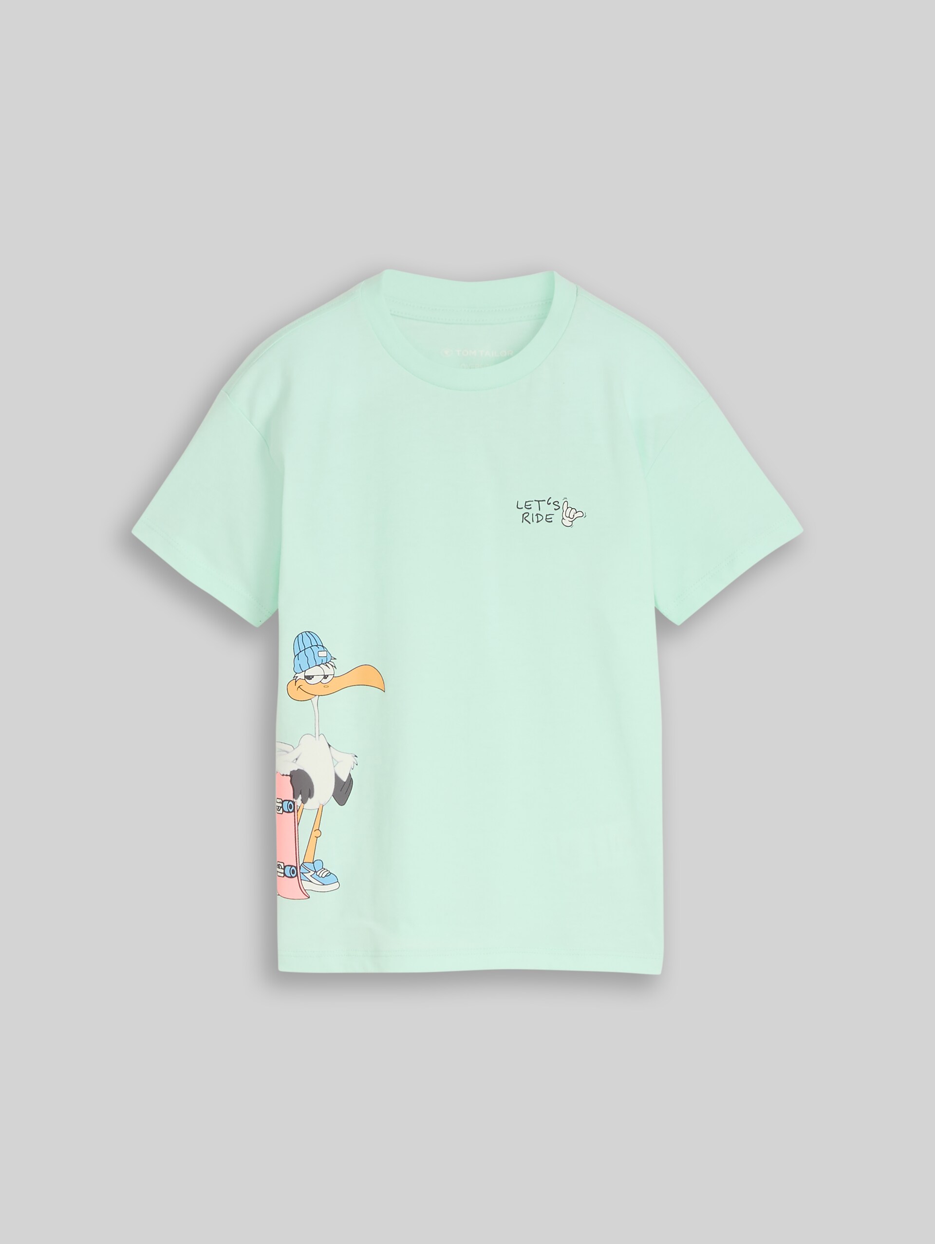 Oversize T-Shirt mit Rückenprint - light bay green - Vorder-Produkt-Ansicht