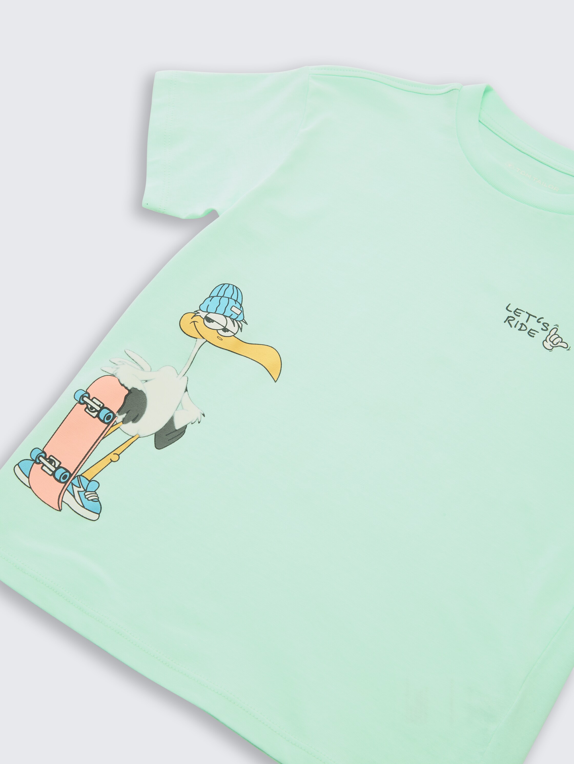 Oversized T-shirt met print op de rug - light_bay_green - 