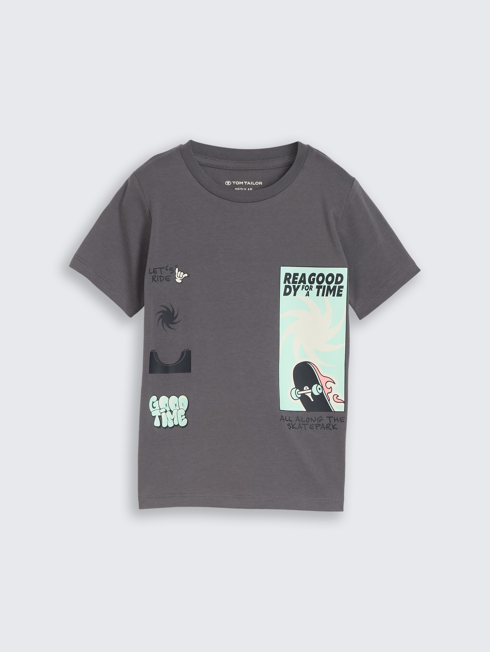 T-shirt with photo print - dark urban grey - Front product view