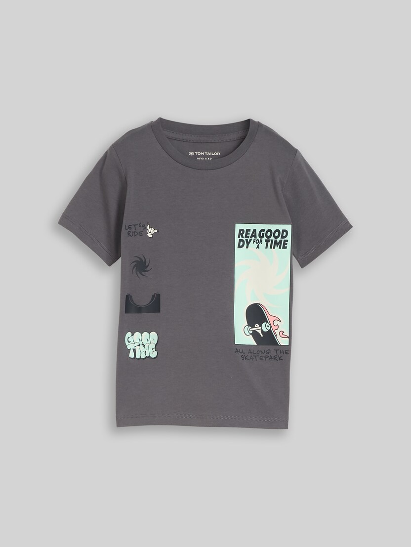 T-Shirt mit Print von Mini Boys, dark urban grey