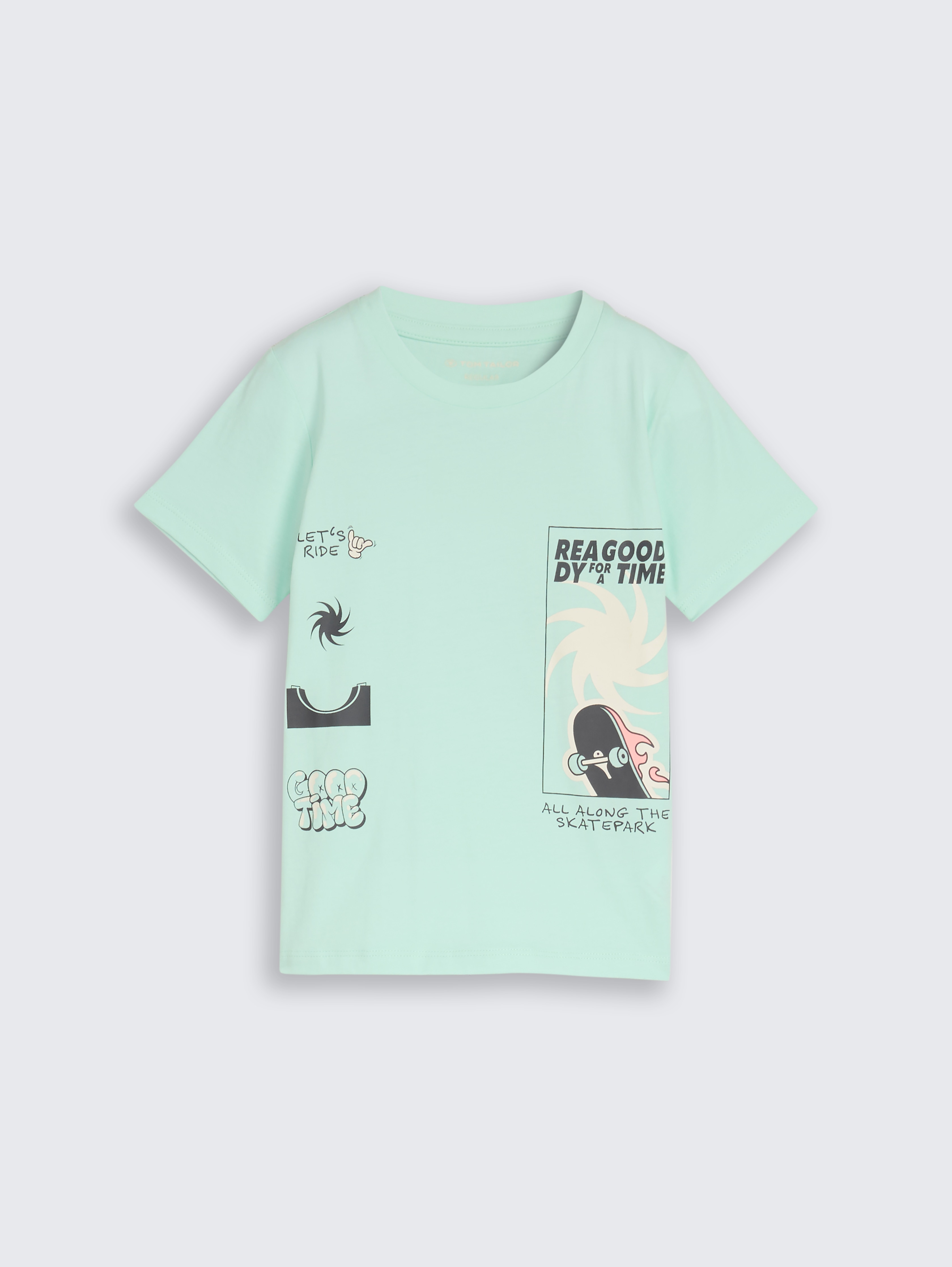 T-Shirt mit Foto-Print von Mini Boys, light bay green