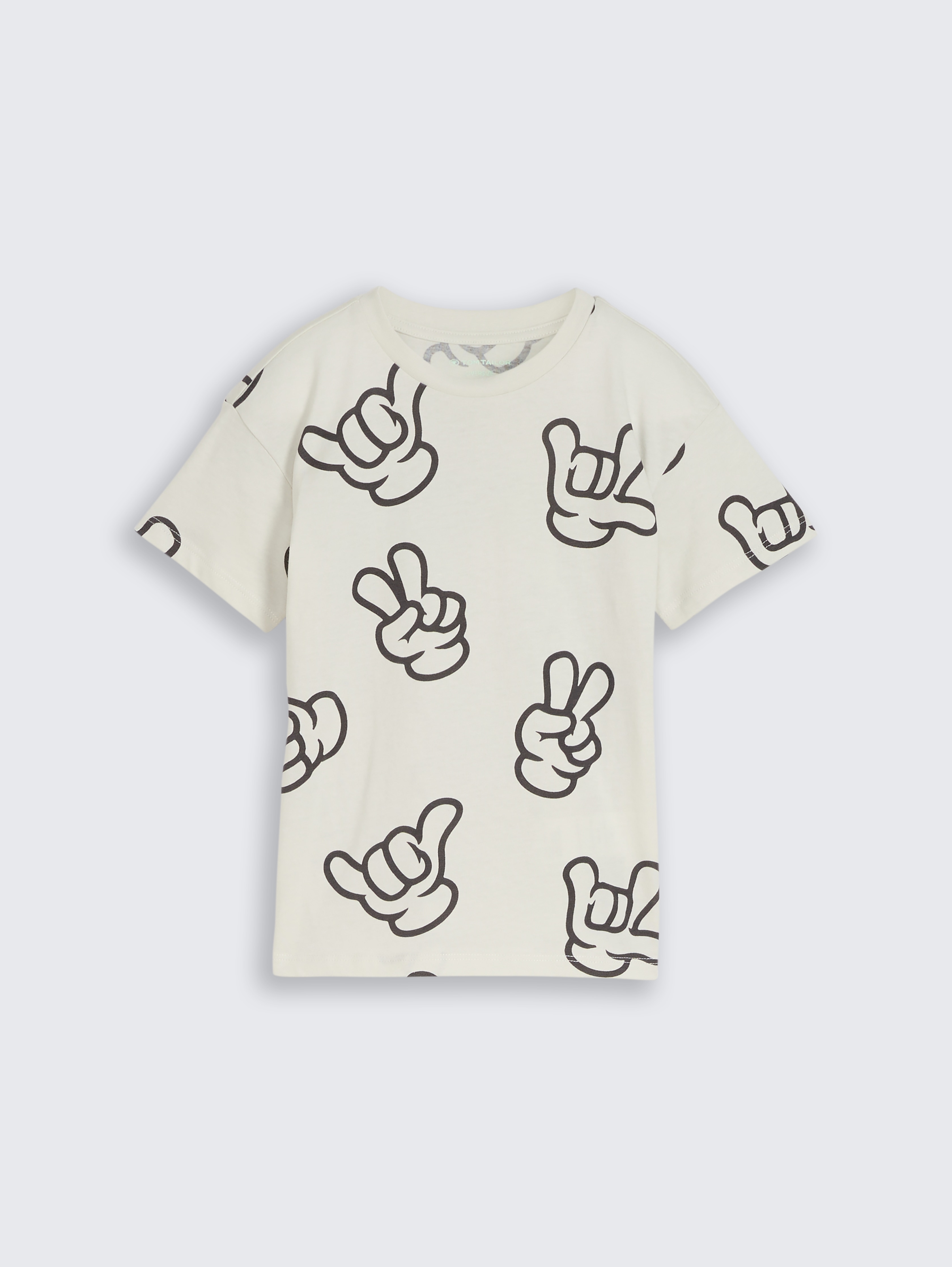 Oversize T-Shirt mit Muster von Mini Boys, off white grey hand design