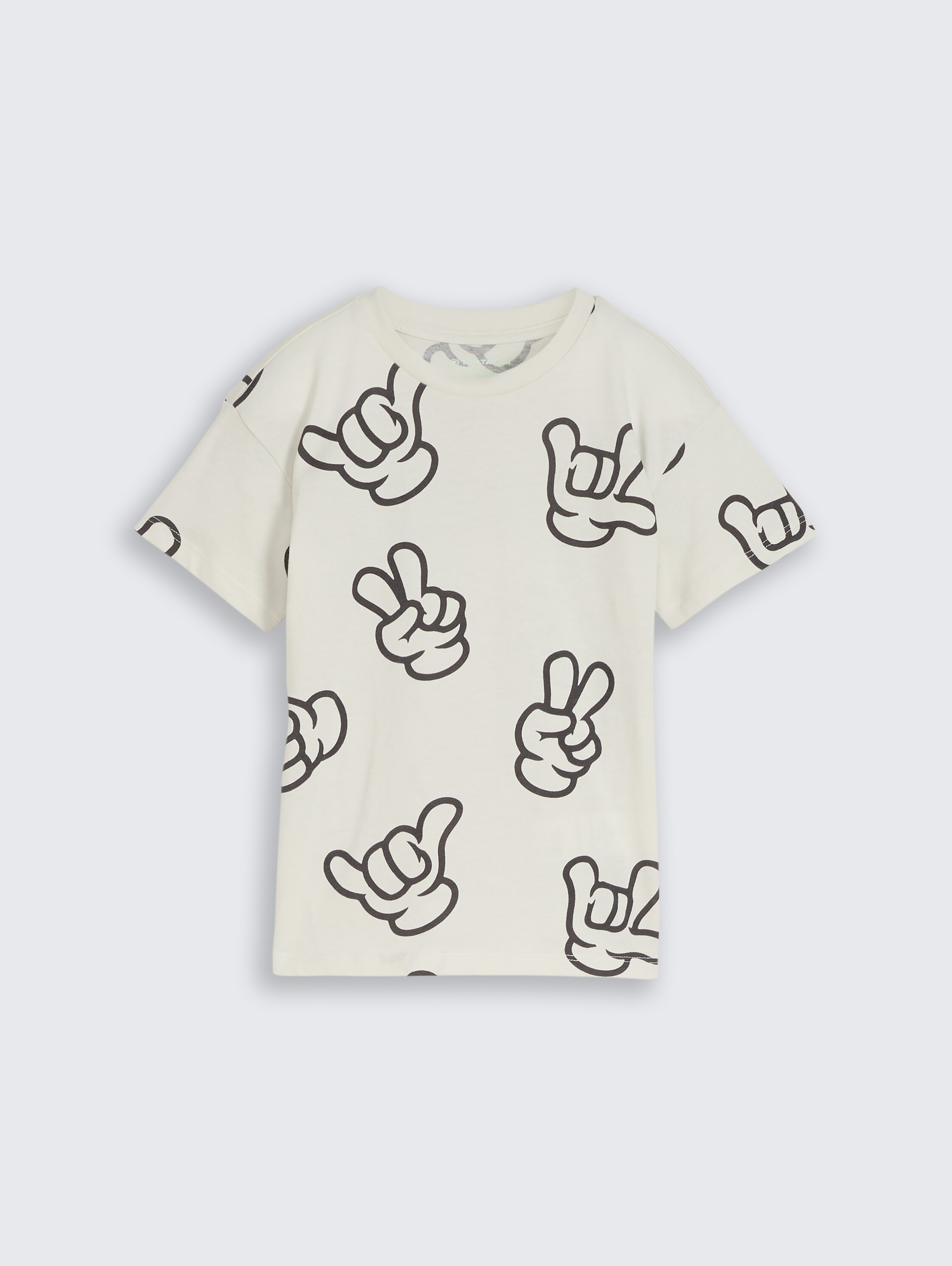 Oversized T-shirt with pattern - off_white_grey_hand_design - 