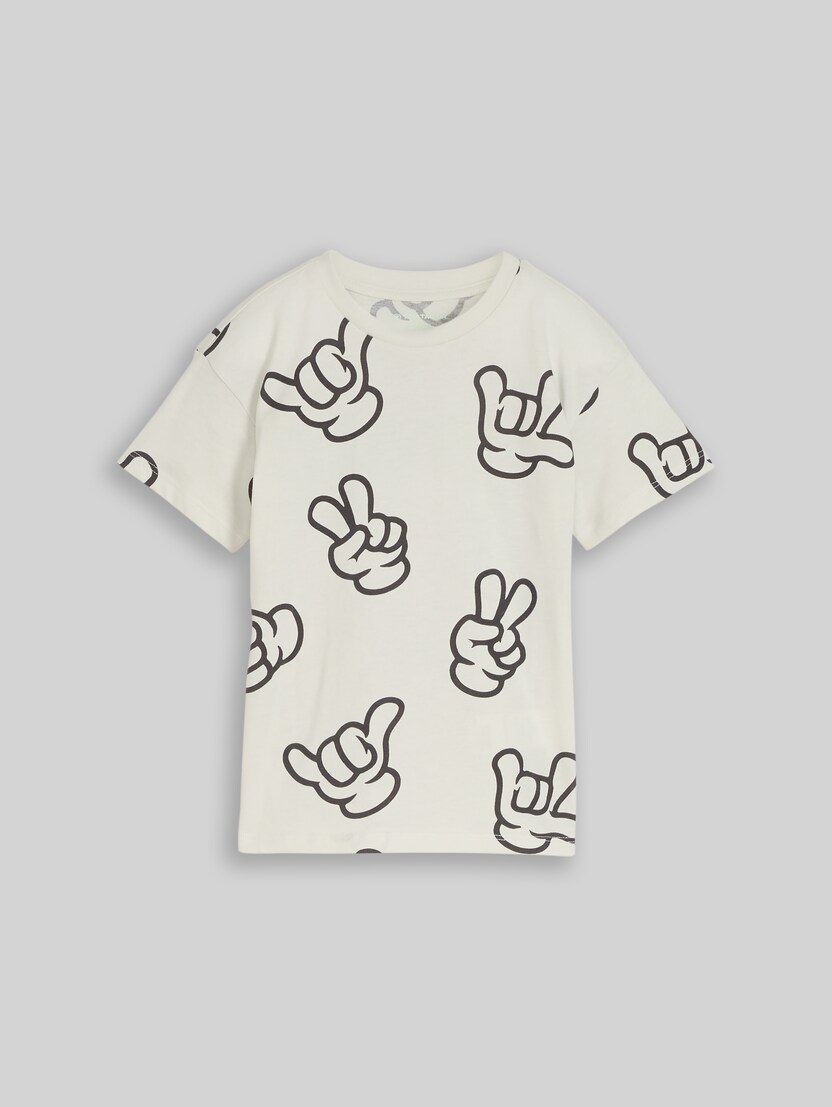 Oversize T-Shirt mit Muster von Mini Boys, off white grey hand design