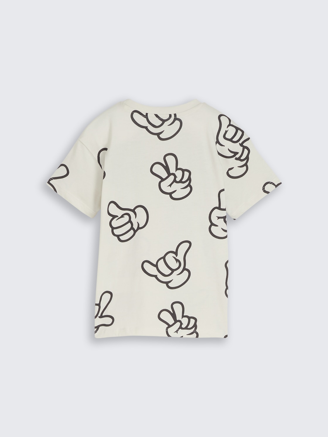 Oversize T-Shirt mit Muster - off white grey hand design