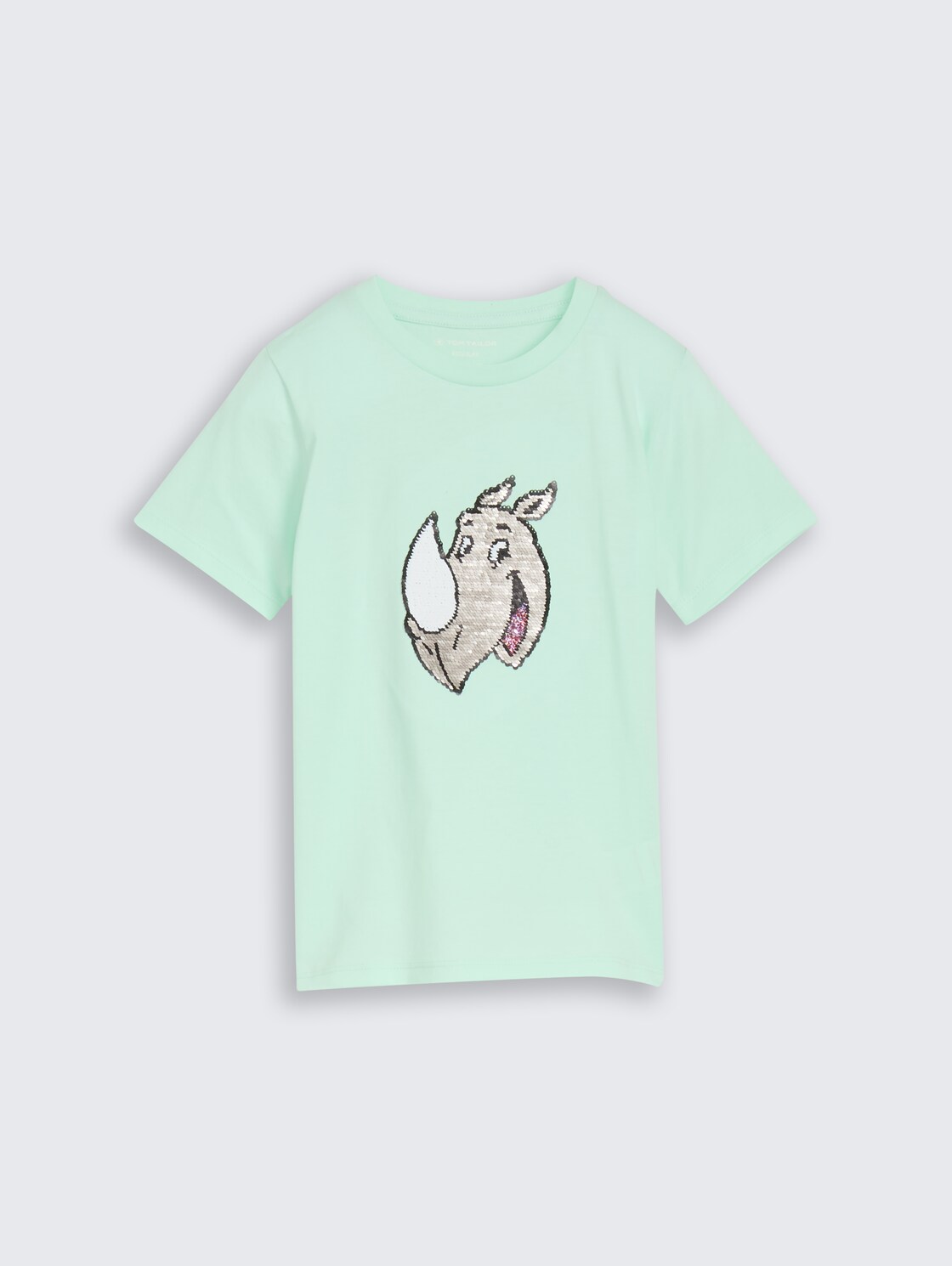 T-Shirt mit Wendepailletten - light bay green - Vorder-Produkt-Ansicht