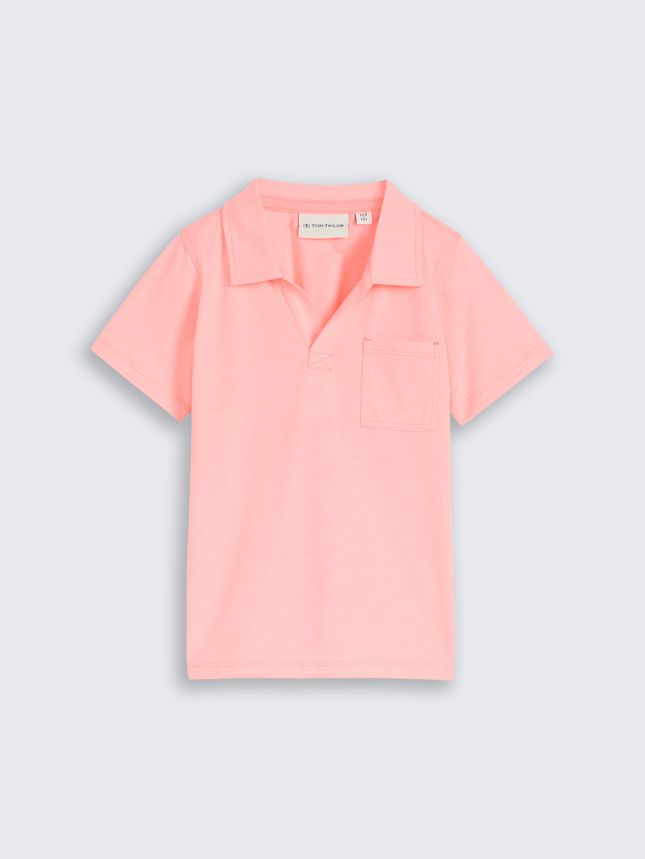 Zwaar jersey poloshirt met borstzak - soft_neon_pink - 