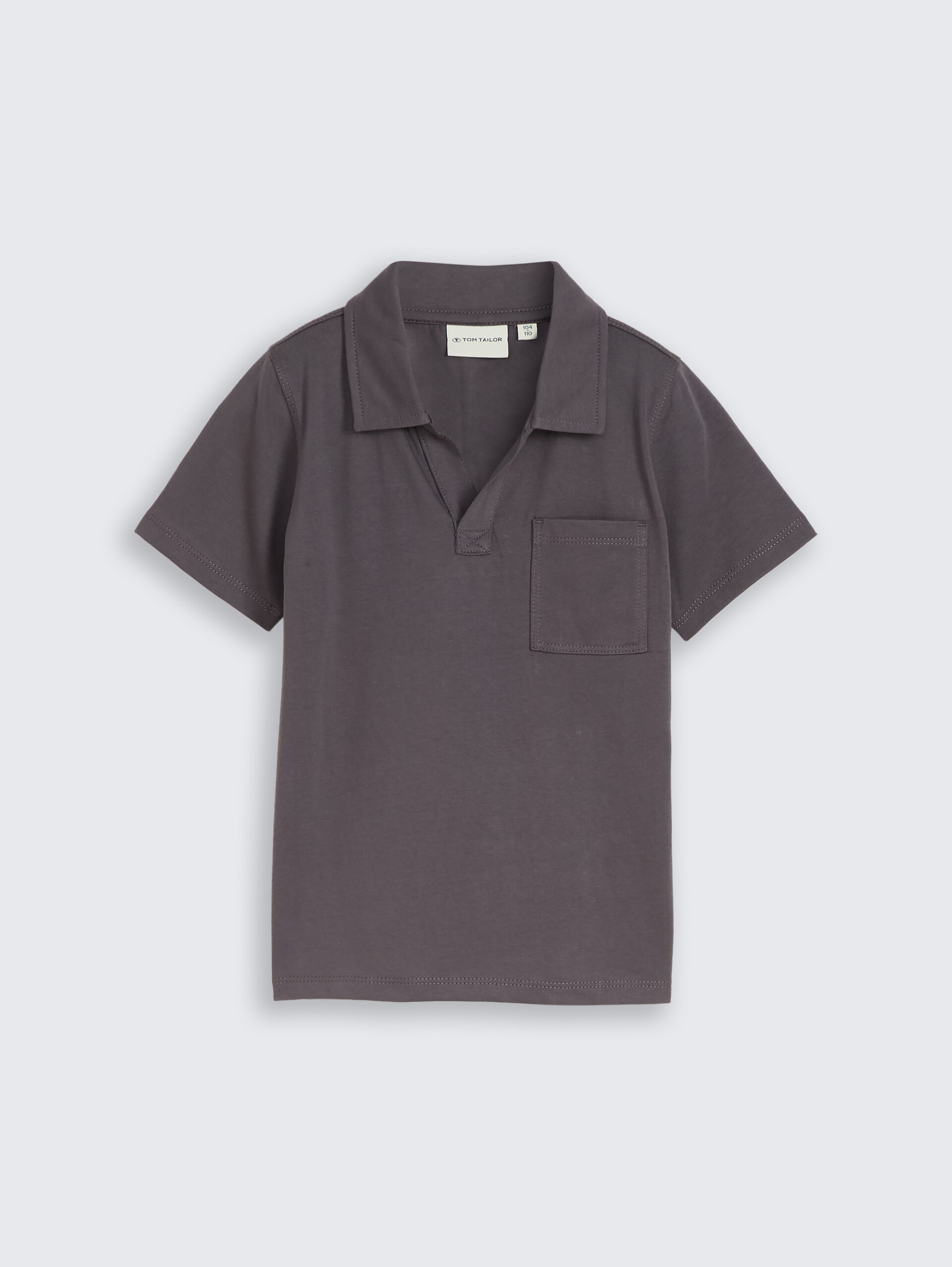 Heavy-Jersey Poloshirt mit Brusttasche - dark urban grey