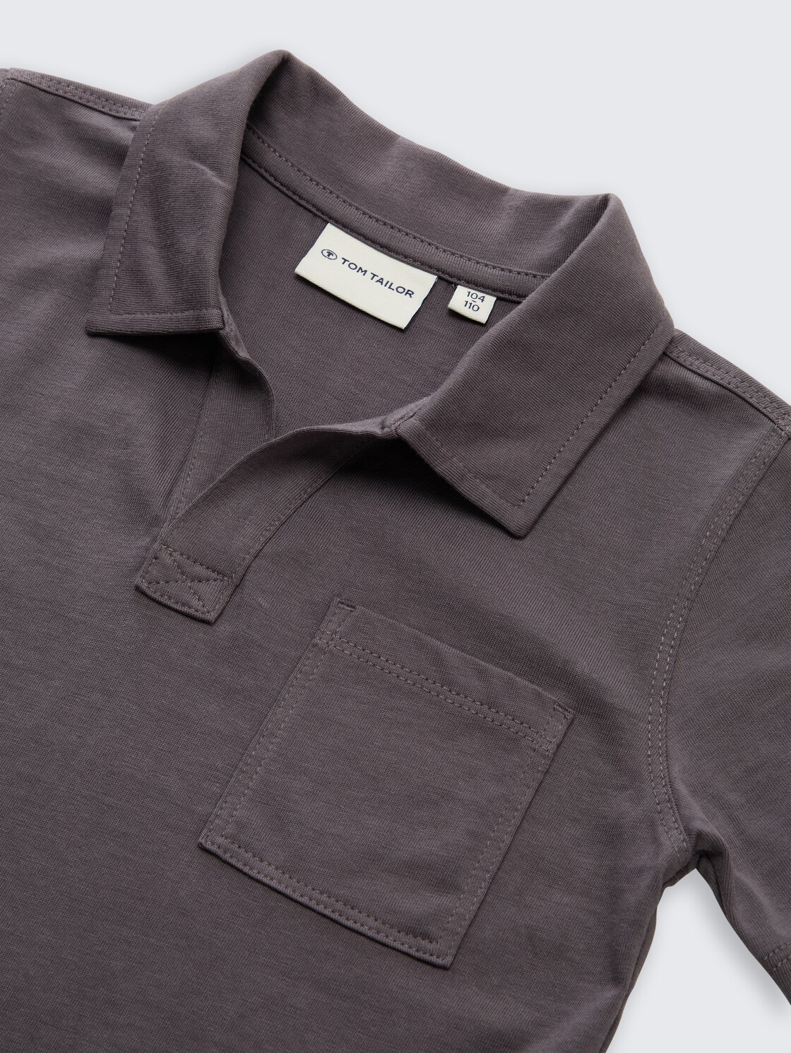 Heavy-Jersey Poloshirt mit Brusttasche - dark urban grey