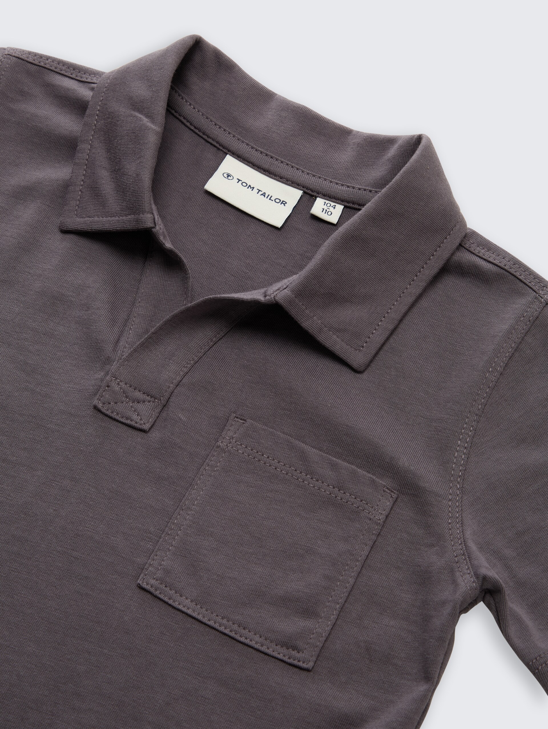 Heavy-Jersey Poloshirt mit Brusttasche - dark urban grey