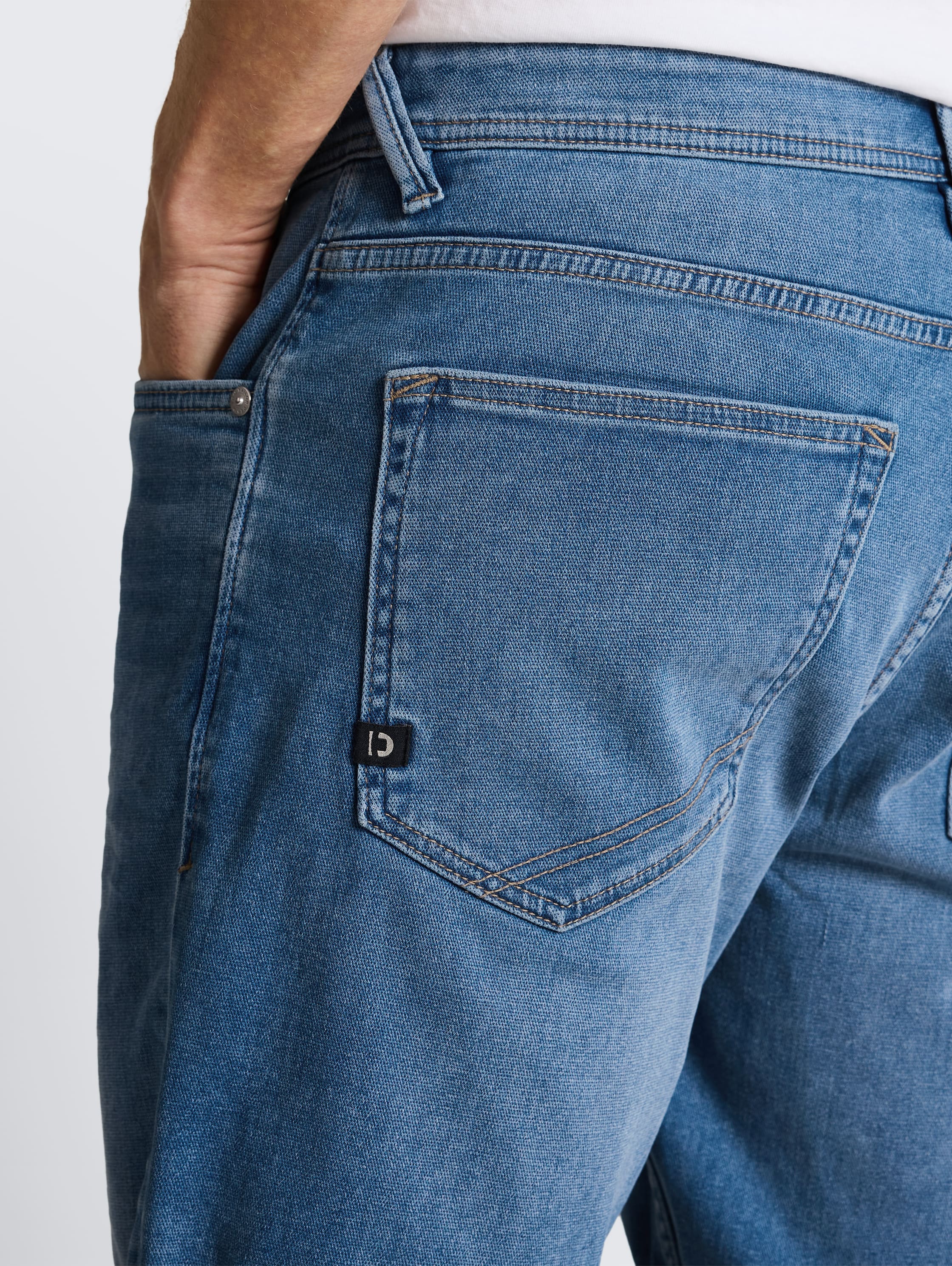 TTPIERS SLIM jeansshort met superstretch - mid_stone_bright_blue_denim - 