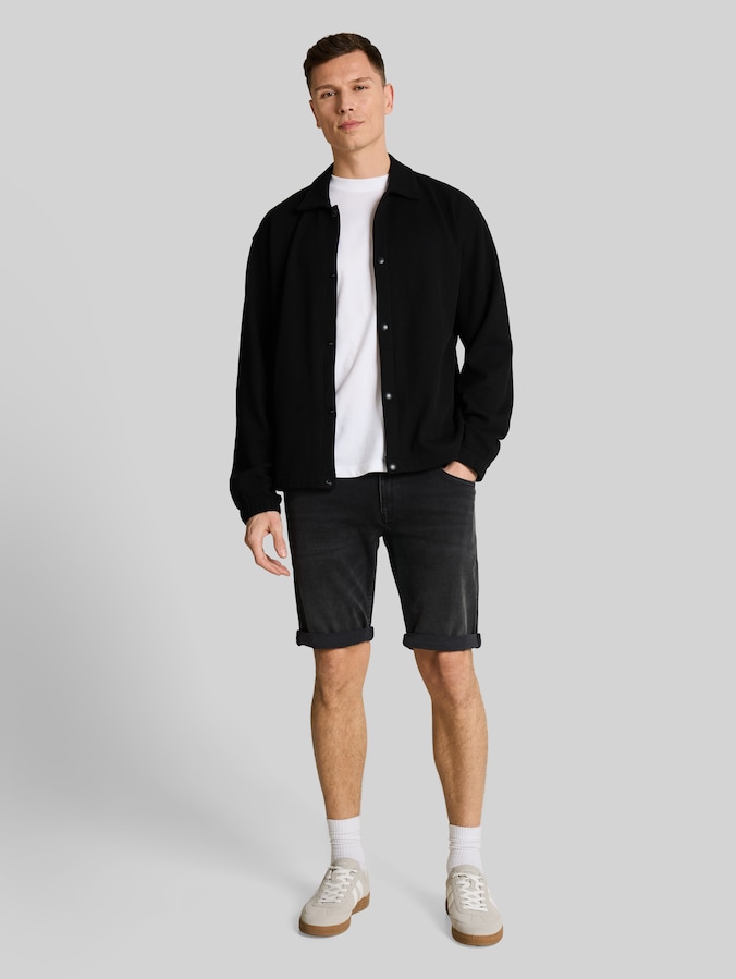 TTPIERS SLIM Short en jean super stretch par Denim Male, used dark stone black denim