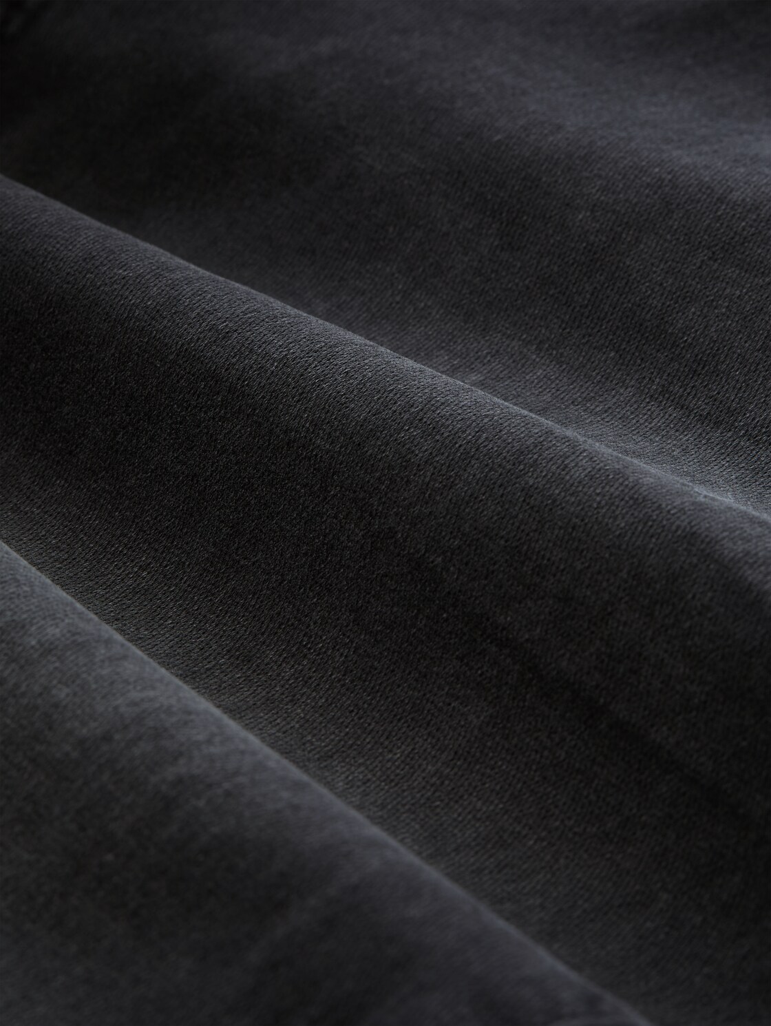 TTPIERS SLIM Jeans Shorts mit Superstretch - used dark stone black denim - Material-Ansicht