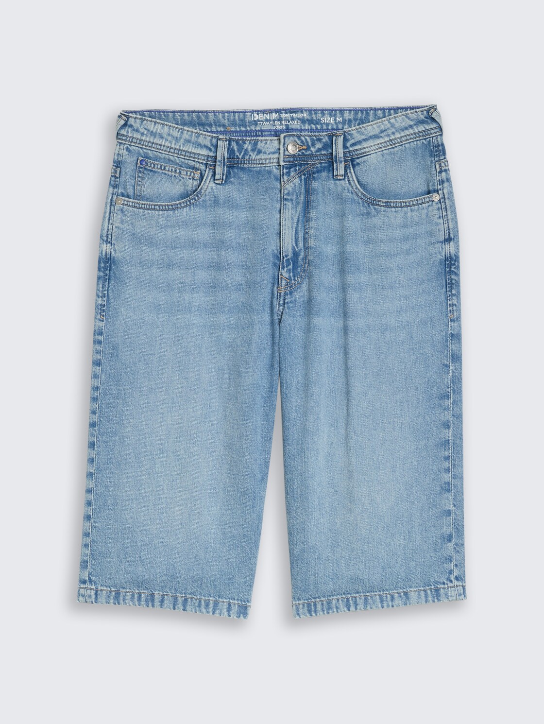 TTWAYLEN RELAXED Ultralight Jeans Shorts - Used Light Stone Blue Denim - Vorder-Produkt-Ansicht