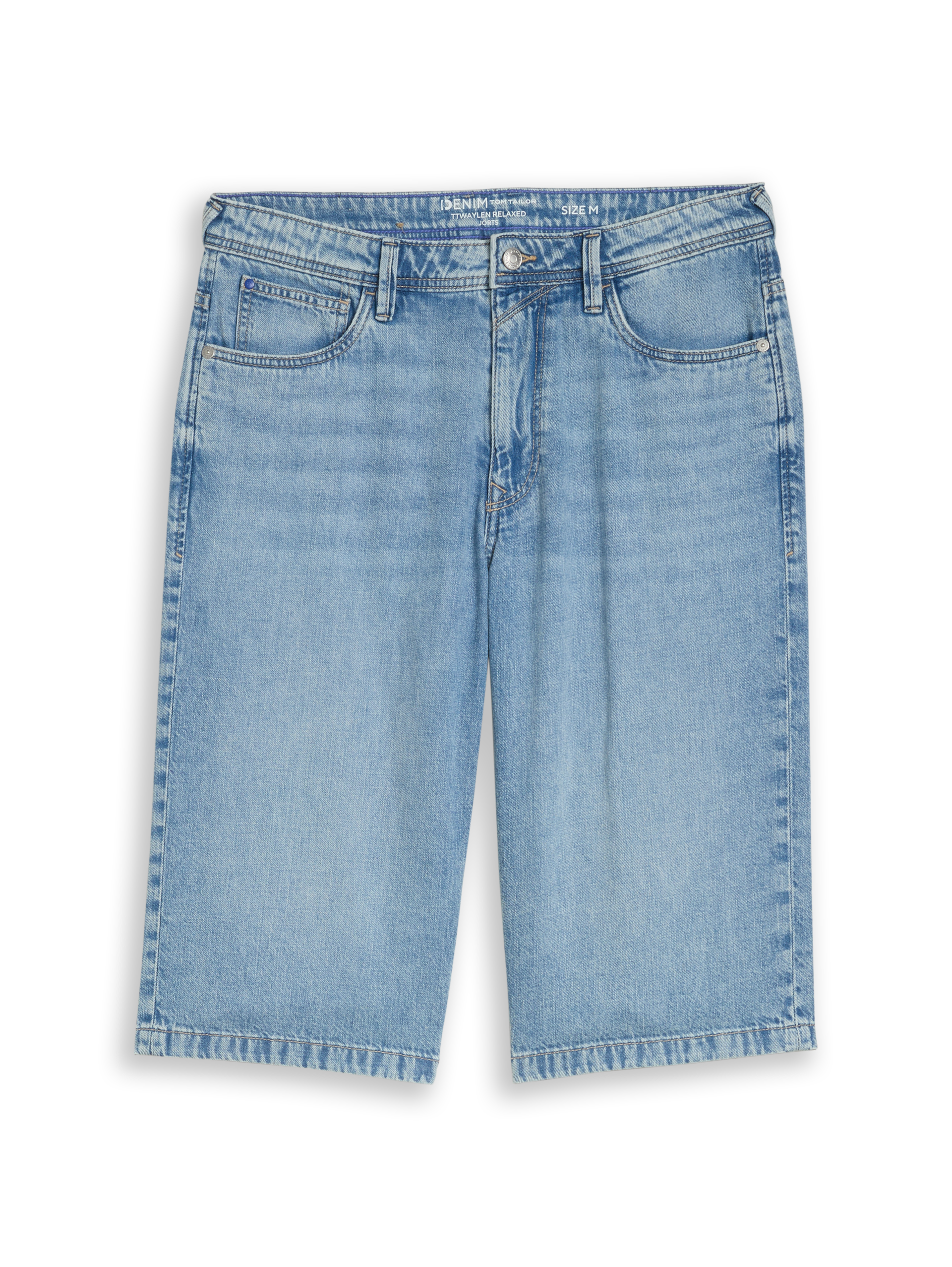 TTWAYLEN RELAXED Ultralight denim shorts - Used Light Stone Blue Denim - Front product view