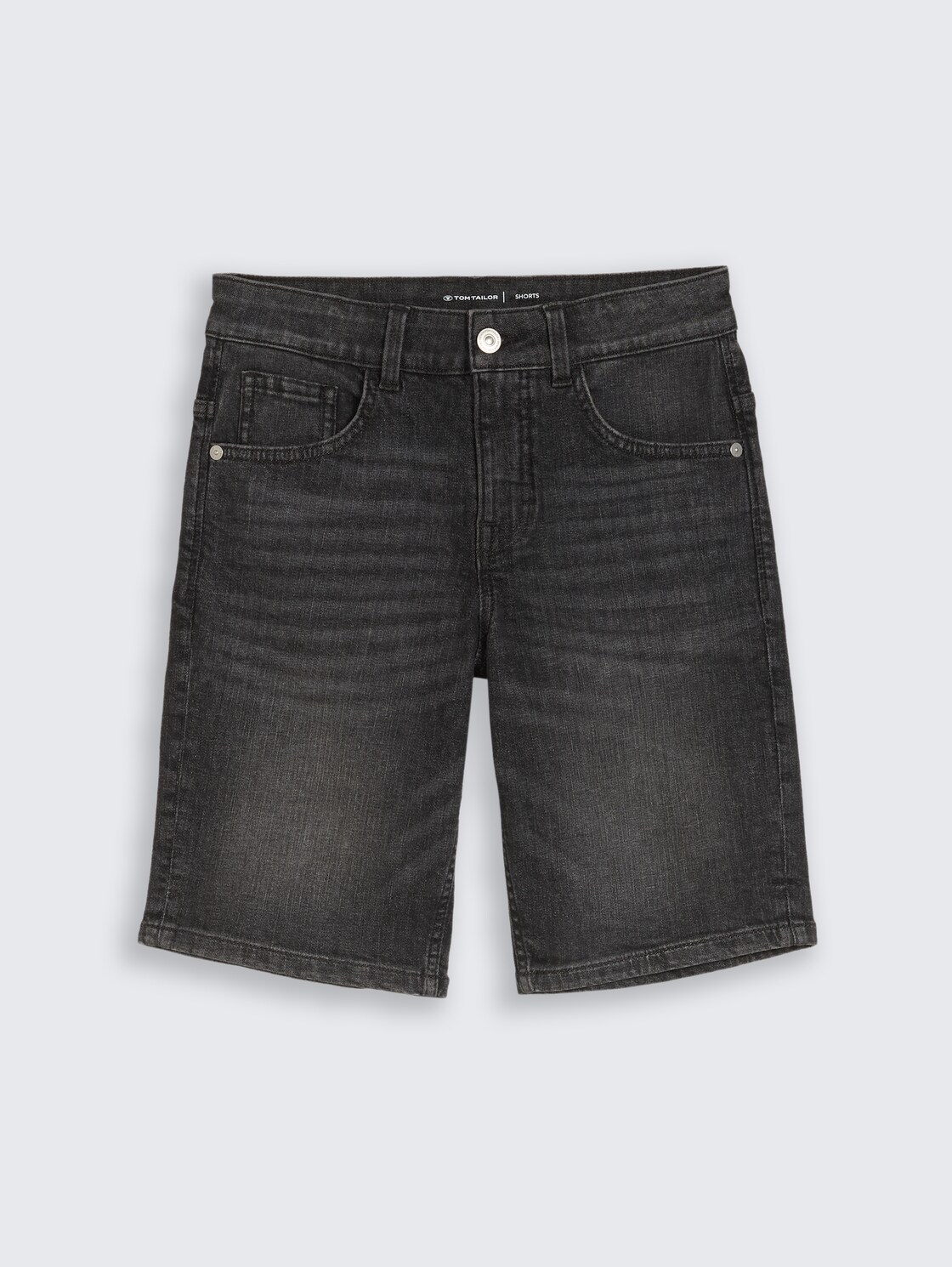 JIM BERMUDA Jeans Shorts mit Stretch - used dark stone grey denim - Vorder-Produkt-Ansicht