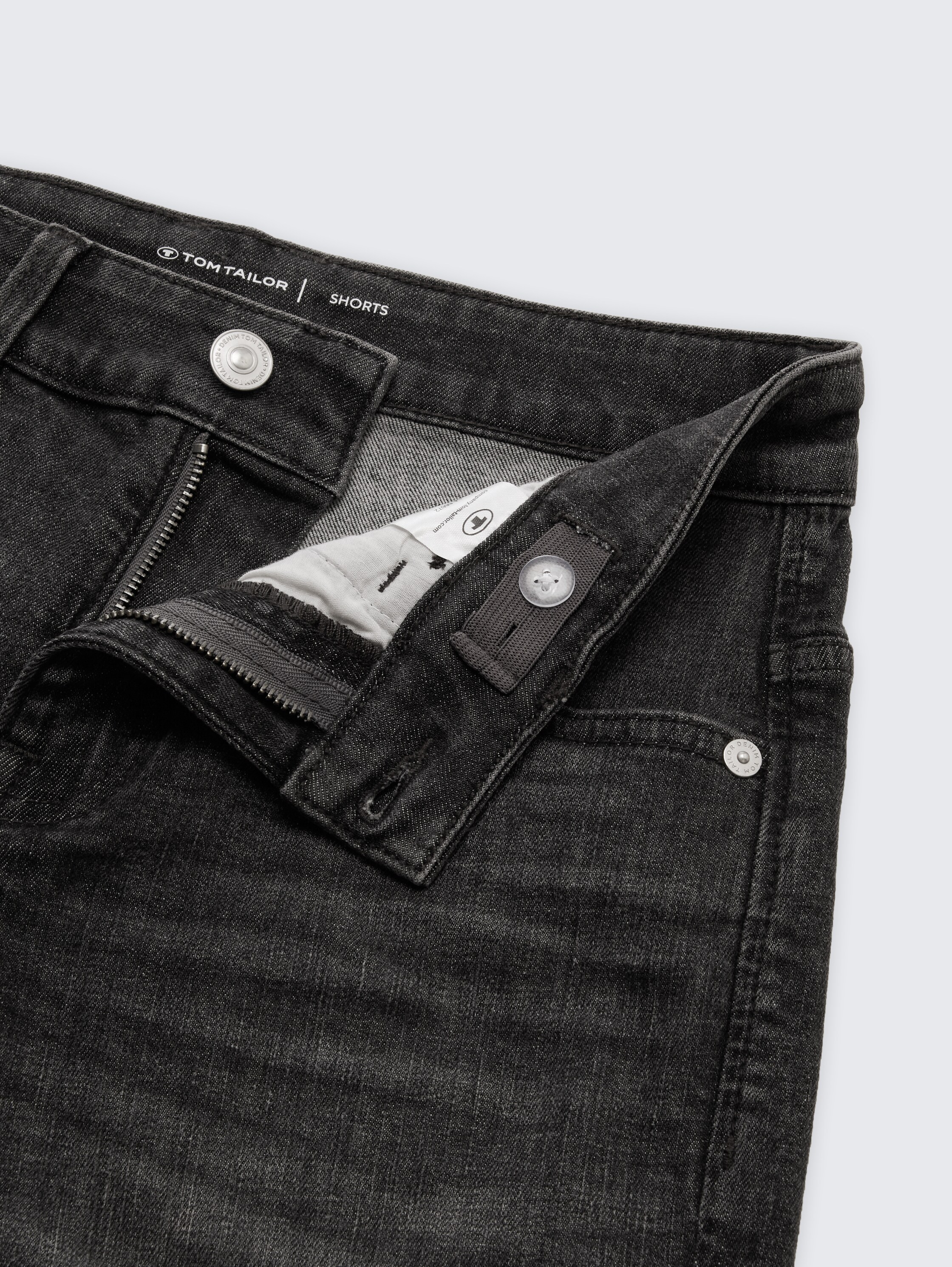 Short en jean JIM BERMUDA stretch - used dark stone grey denim - Vue détaillée du modèle