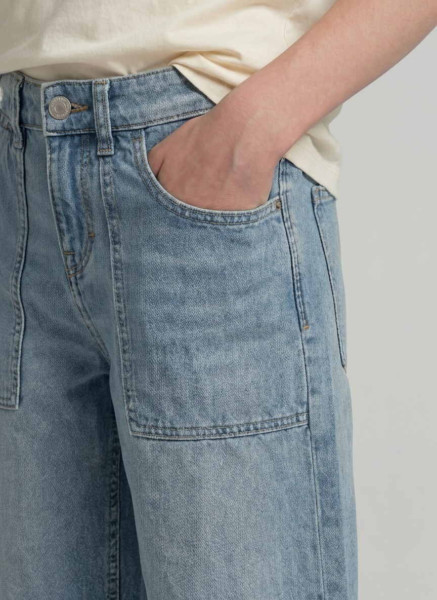 Loose Fit дънкови бермуди - Image 5