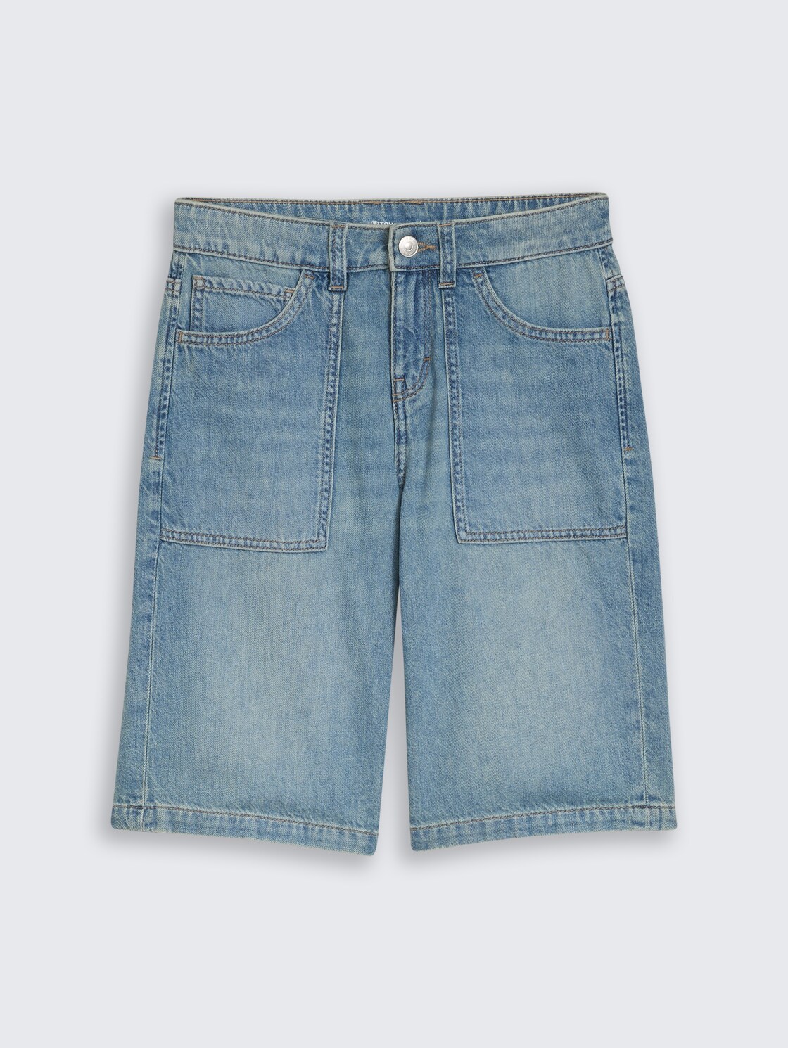 Baggy Jeans Shorts - Tinted Blue Denim - Vorder-Produkt-Ansicht