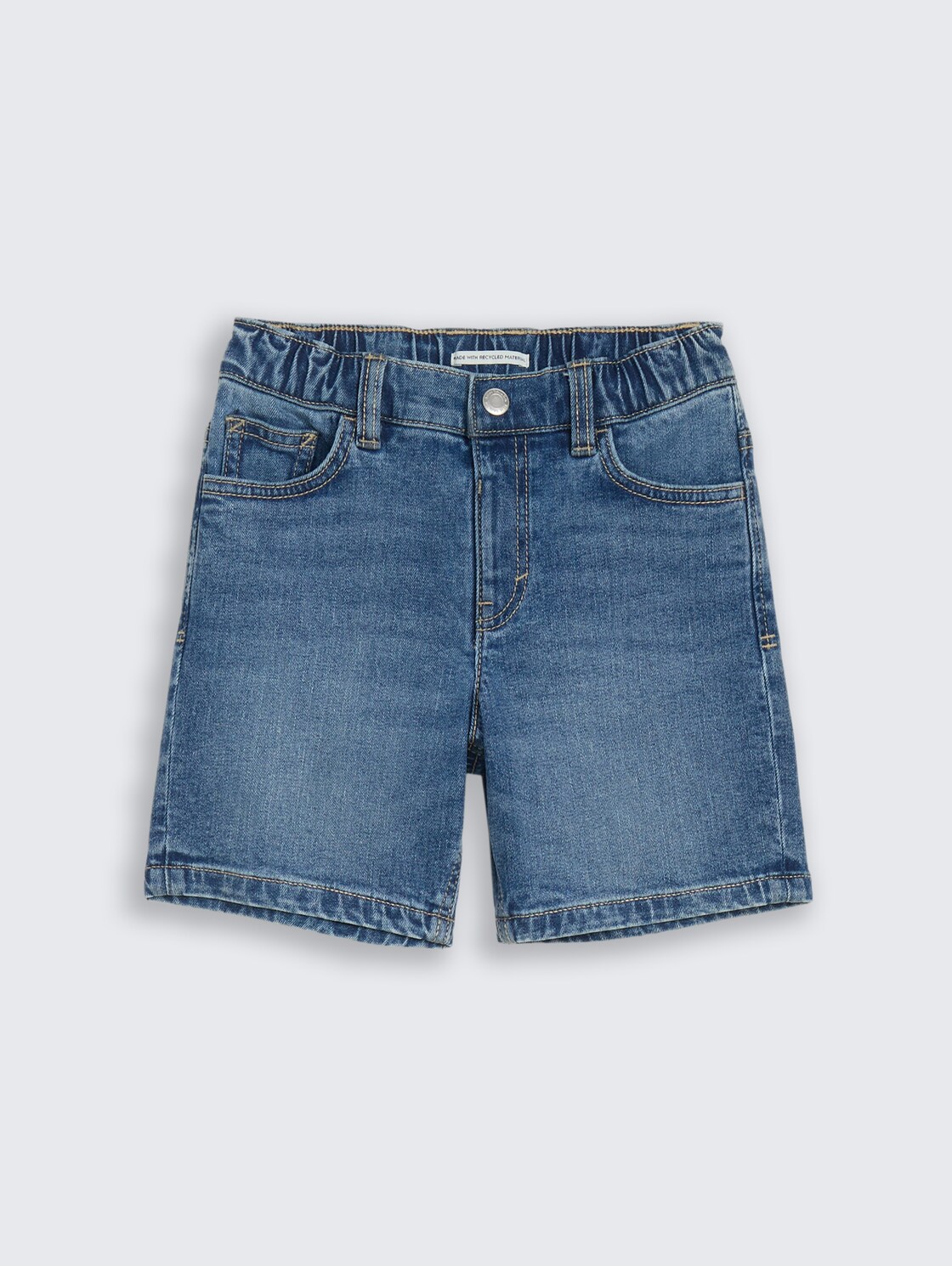 Jeans Shorts mit Stretch - Used Mid Stone Blue Denim - Vorder-Produkt-Ansicht
