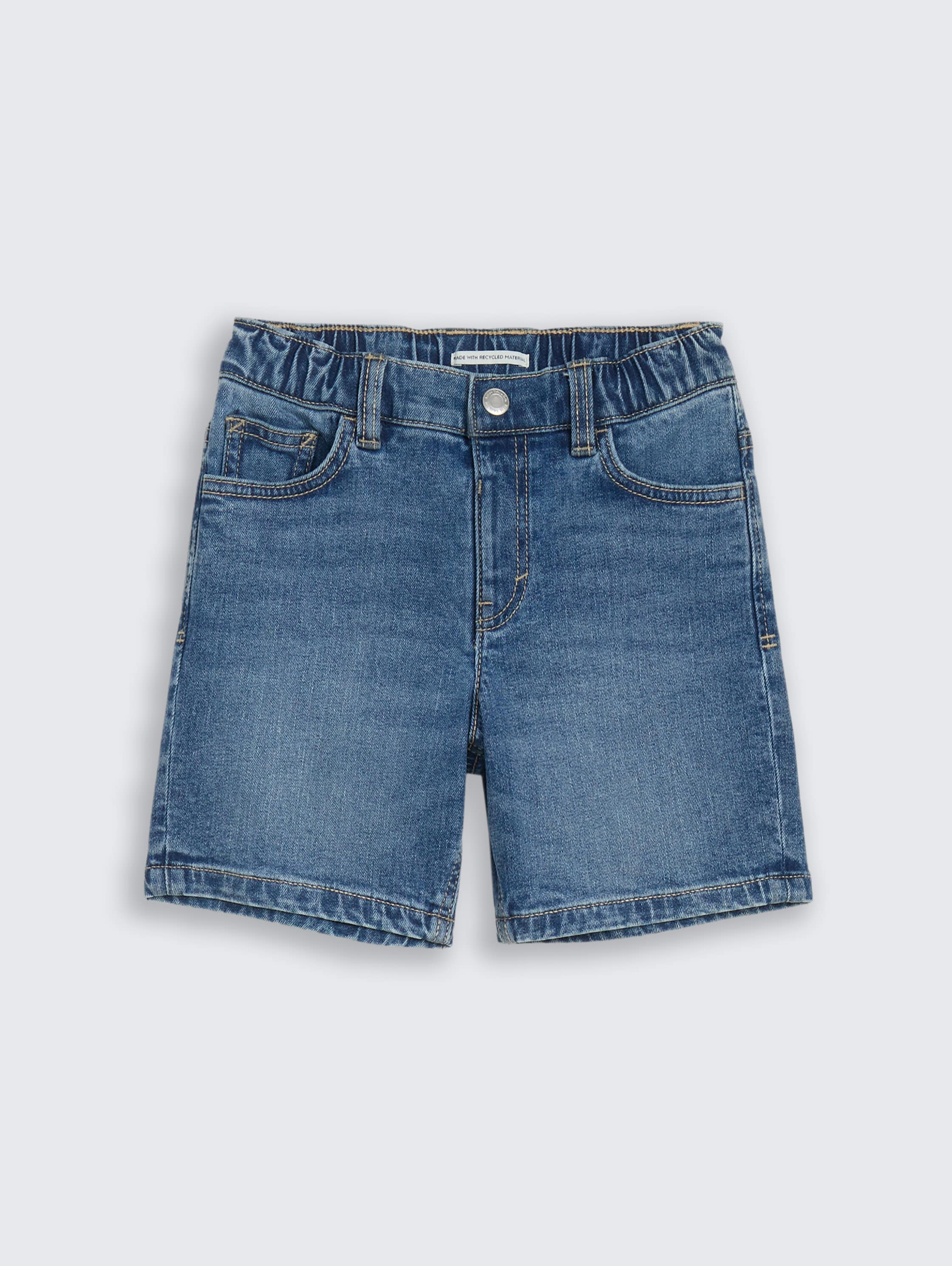 Jeans Shorts mit Stretch - Used Mid Stone Blue Denim - Vorder-Produkt-Ansicht