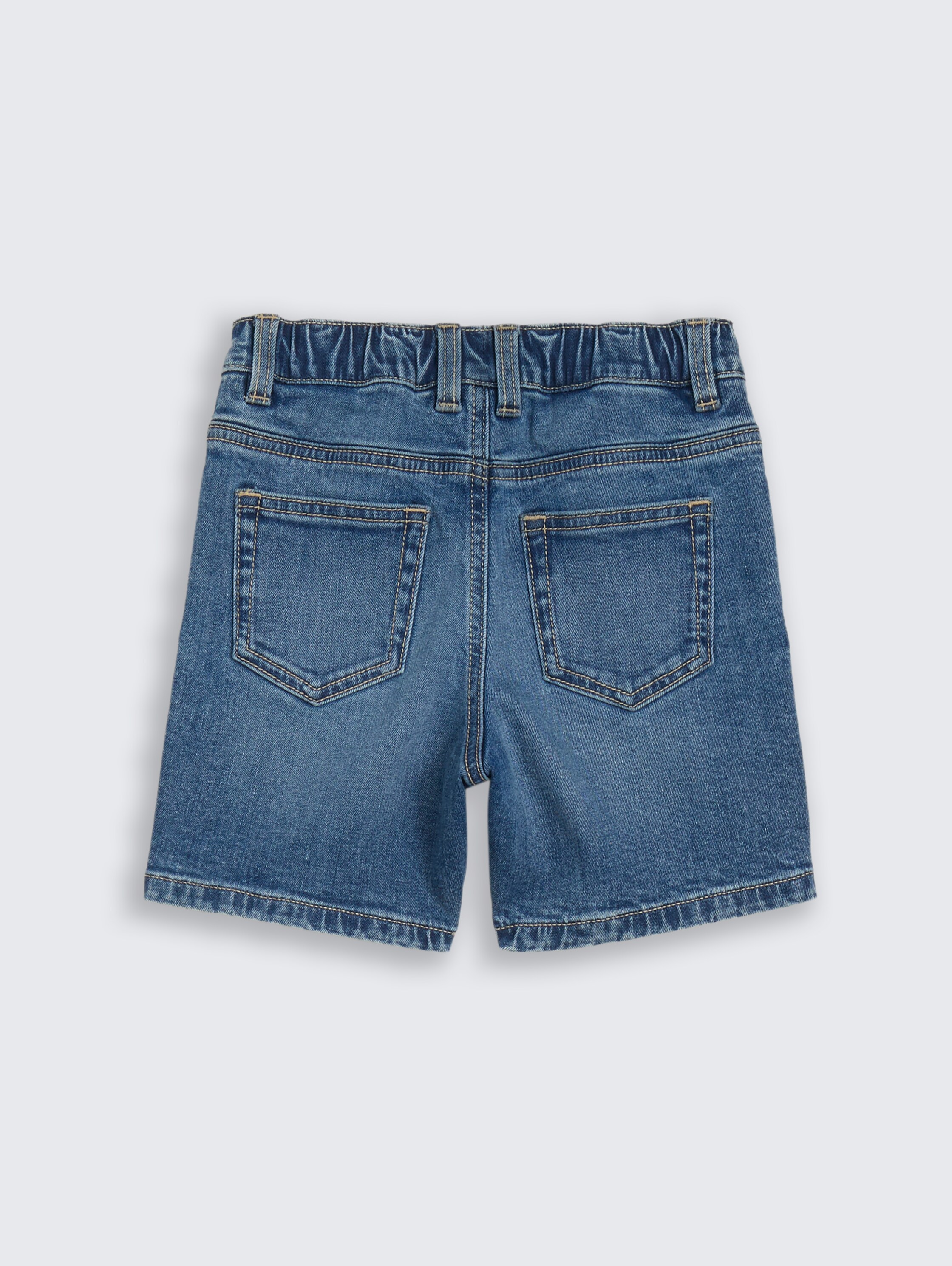 Jeans Shorts mit Stretch - Used Mid Stone Blue Denim