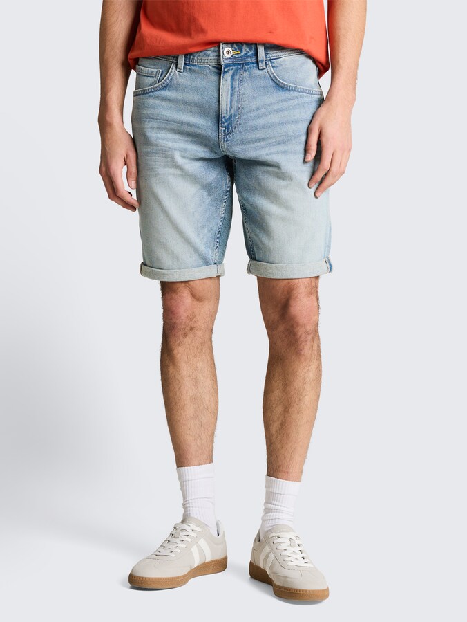 TTJOSH REGULAR SLIM jeansshort door Men, Light Stone Blue Denim