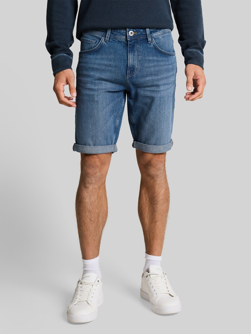 TTJOSH REGULAR SLIM Jeans Shorts von Men, mid stone bright blue denim