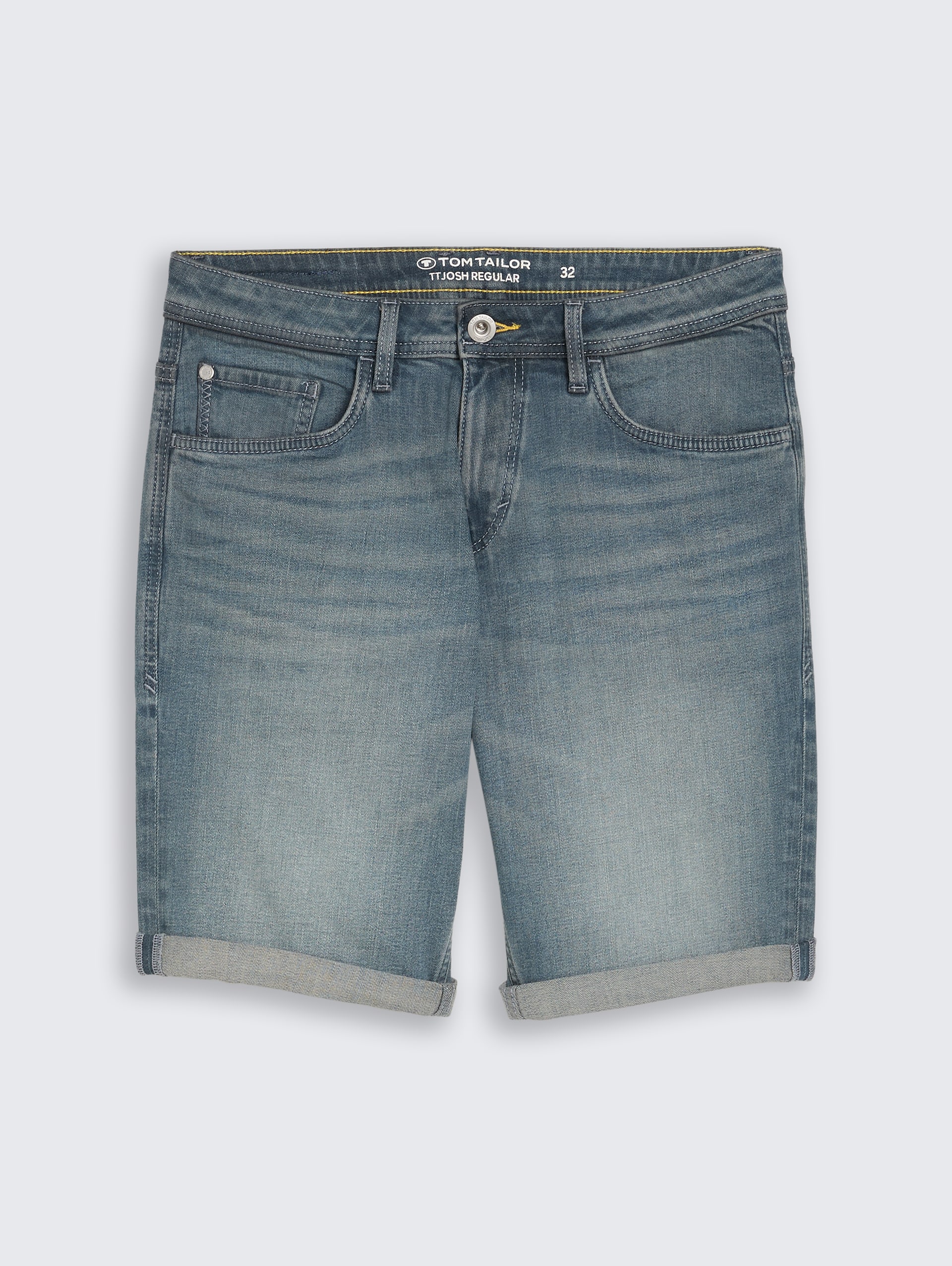 TTJOSH REGULAR SLIM Jeans Shorts - light stone blue grey denim - Vorder-Produkt-Ansicht