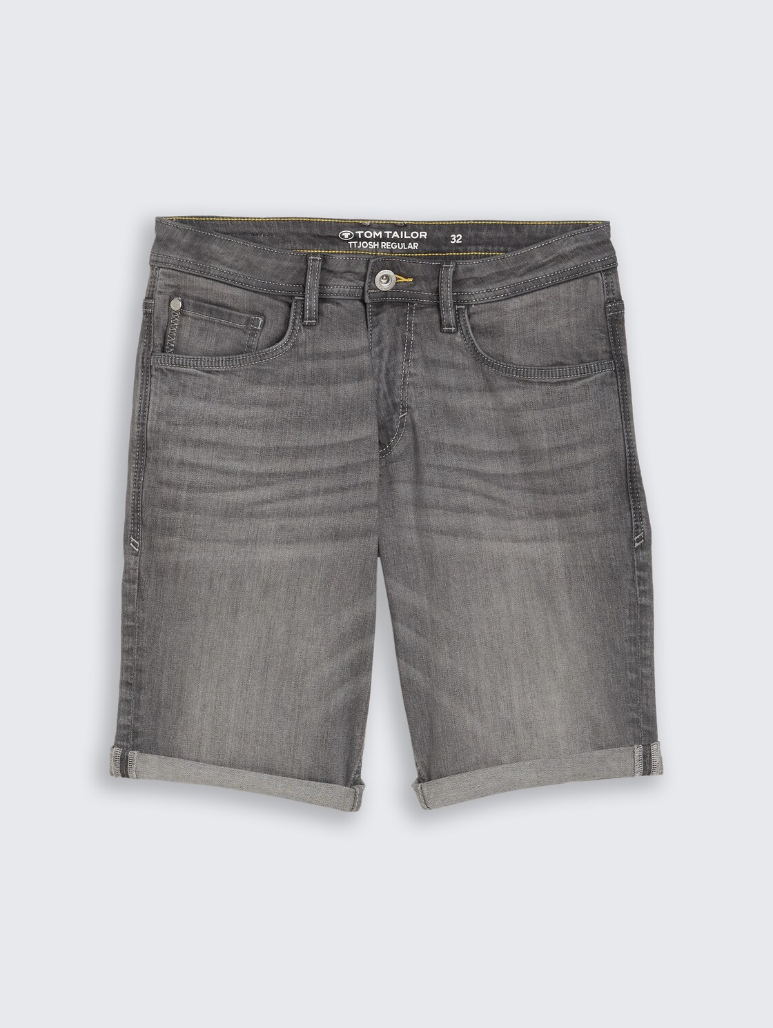 TTJOSH REGULAR SLIM Jeans Shorts - grey denim - Vorder-Produkt-Ansicht