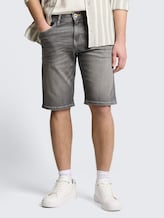 TTJOSH REGULAR SLIM Jeans Shorts - grey denim - Ausschnitt Model-Vorderansicht