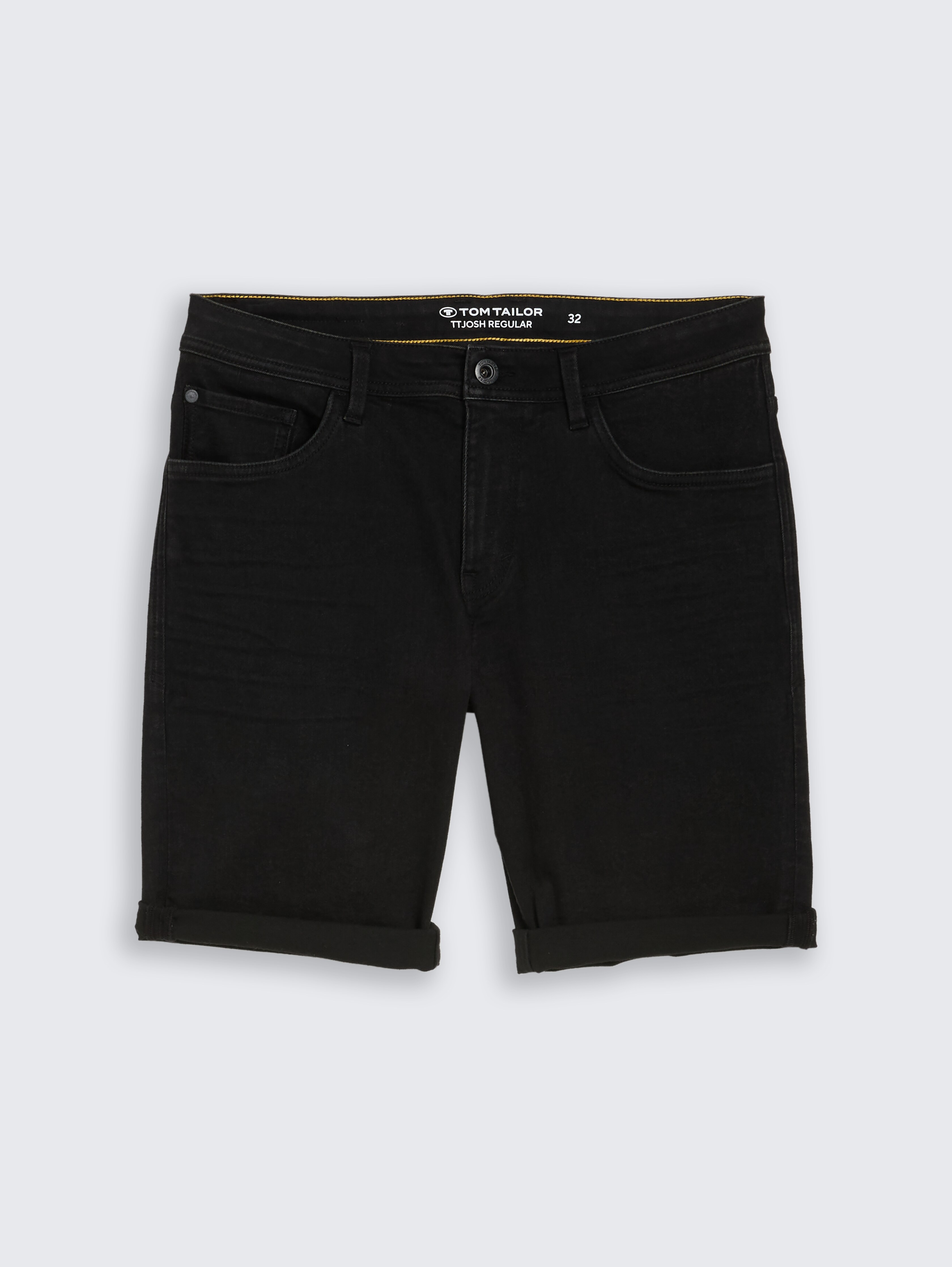 TTJOSH REGULAR SLIM jeansshort door Men, black black denim