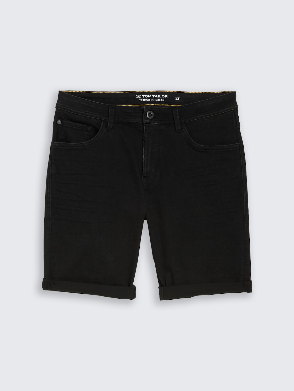TTJOSH REGULAR SLIM Jeans Shorts - black black denim - Vorder-Produkt-Ansicht