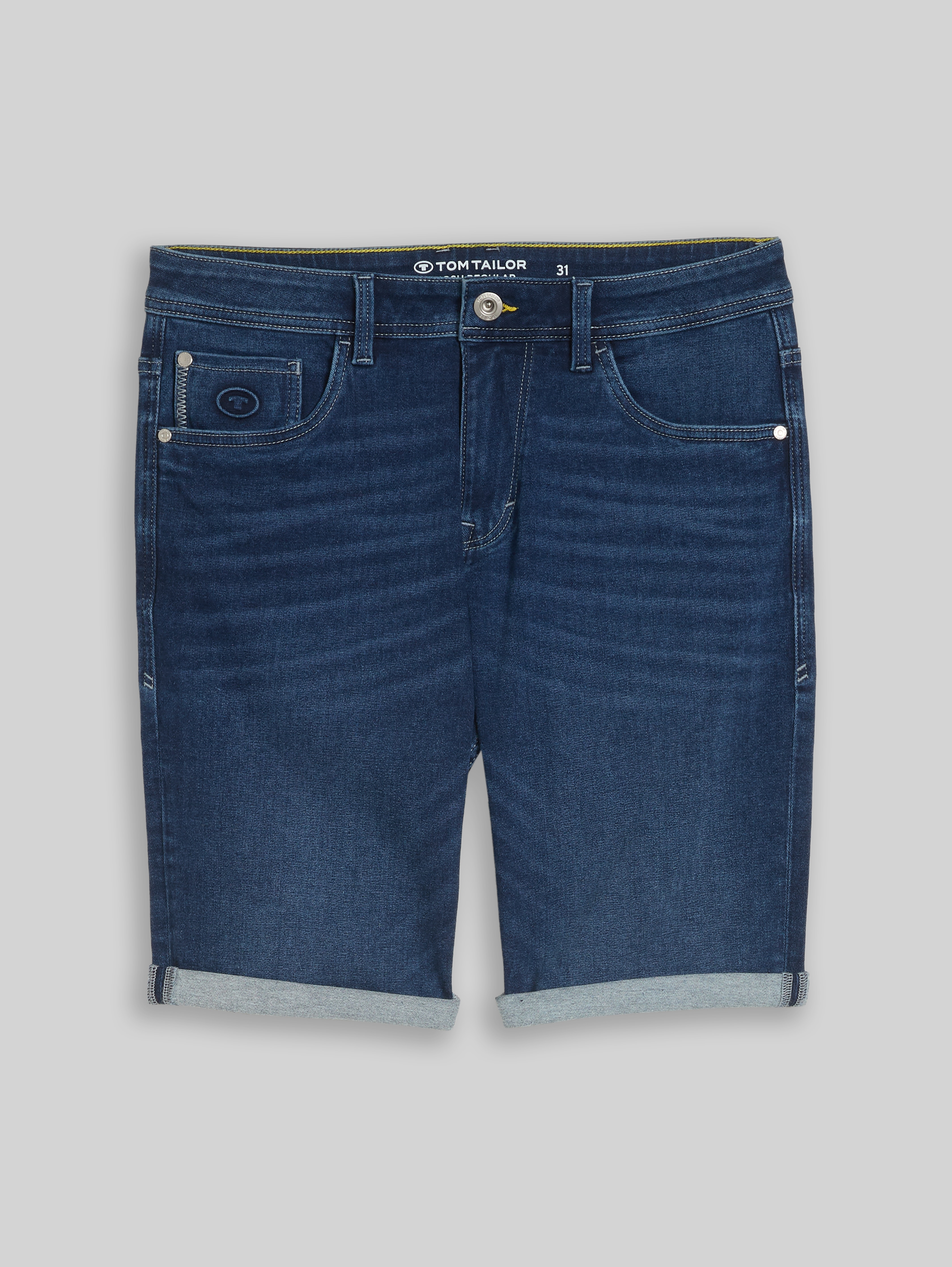 TTJOSH REGULAR SLIM Denim Shorts with Super Stretch in blue by Tom