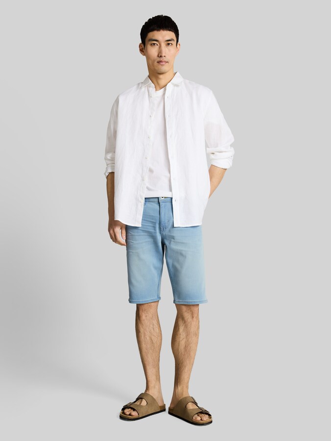 TTJOSH REGULAR SLIM Jeans Shorts mit Superstretch von Men, light stone bright blue denim