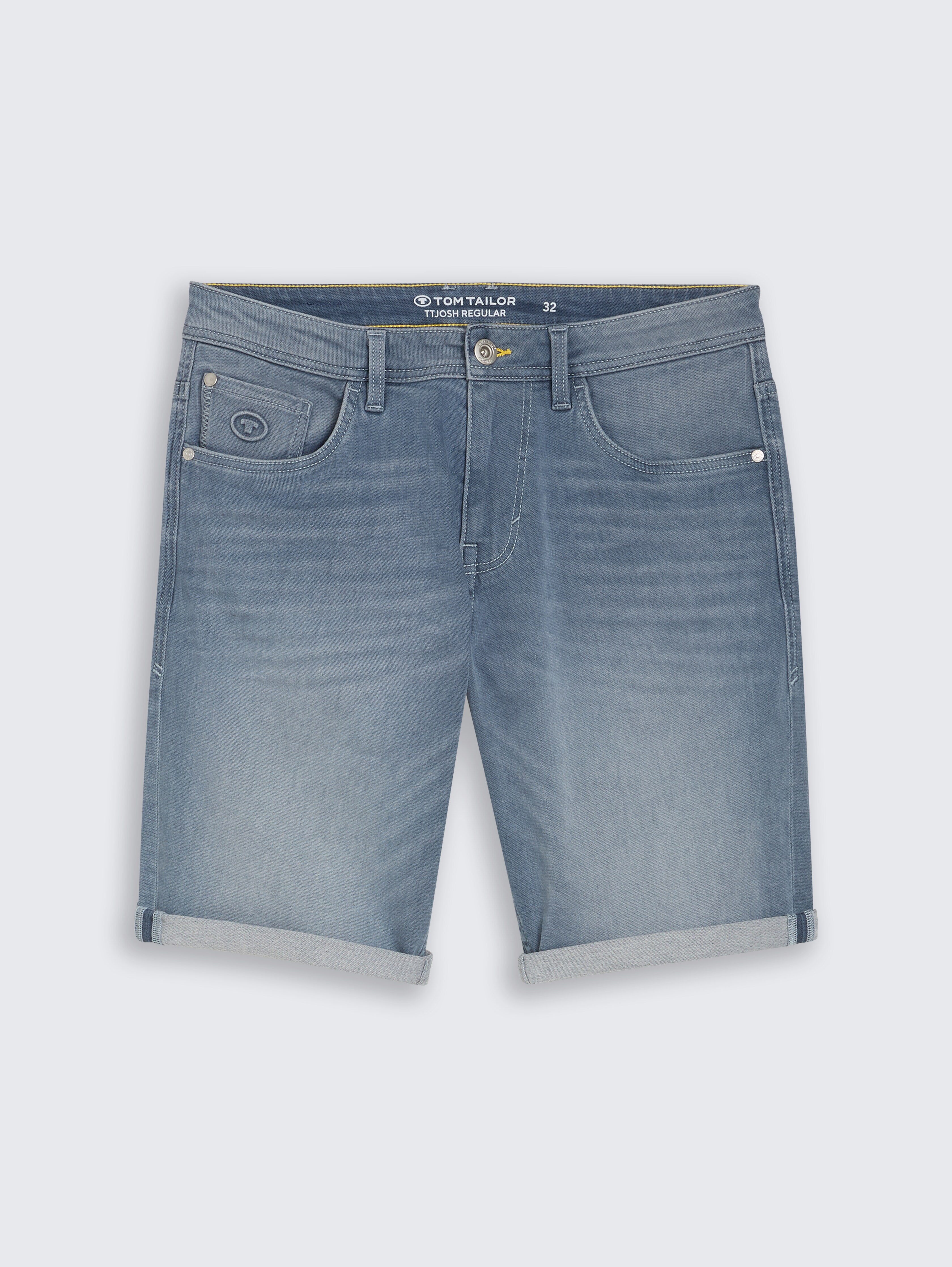 TTJOSH REGULAR SLIM Jeans Shorts mit Superstretch von Men, mid stone blue grey denim