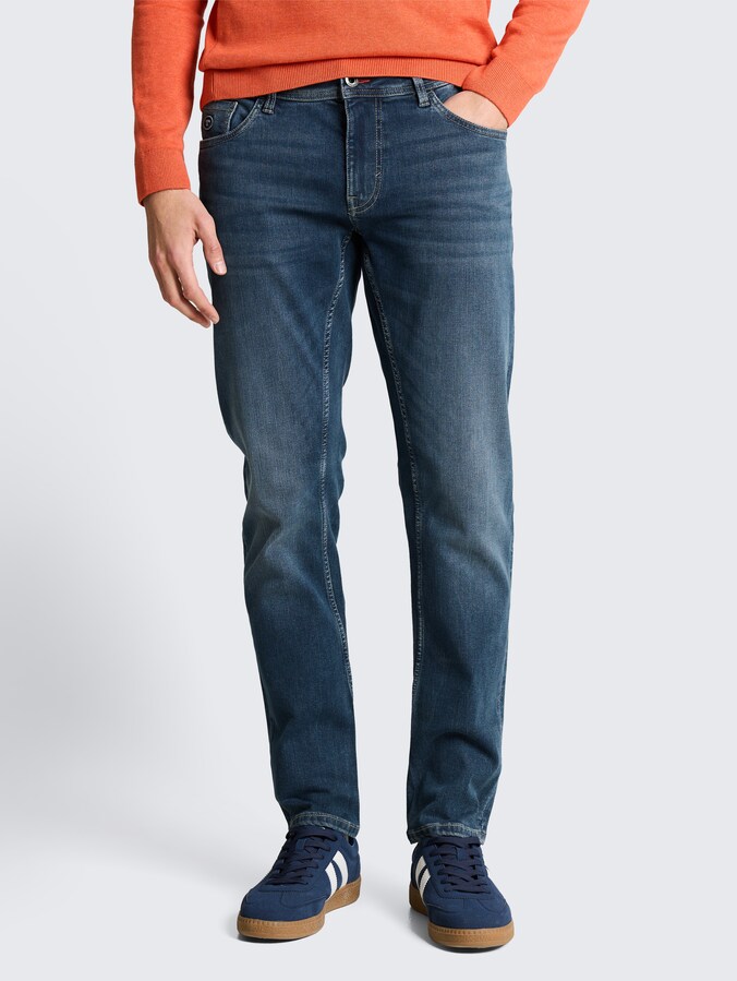 TTCURT TAPERED Jeans mit Superstretch von Men, Used Dark Stone Blue Denim